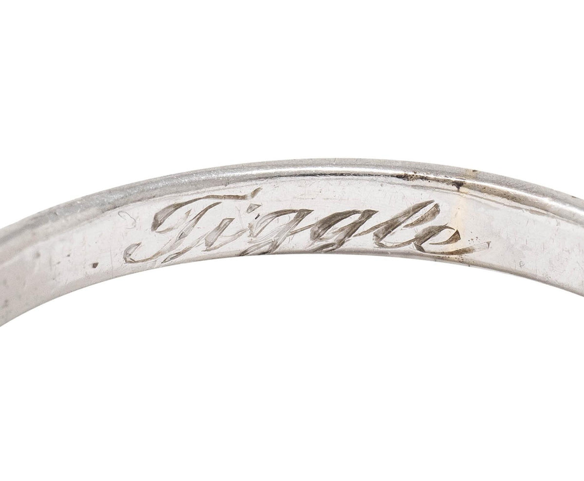 Art Deco Platinum Orange Blossom Wedding Band Ring