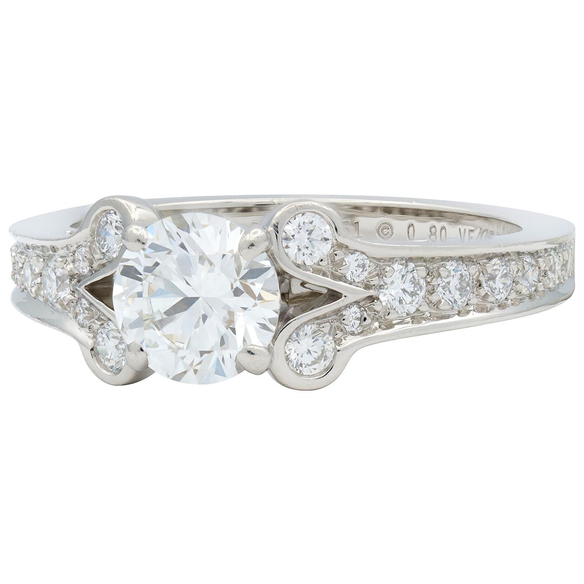 Cartier French 2012 1.25 CTW Diamond Platinum Engagement Ring GIA