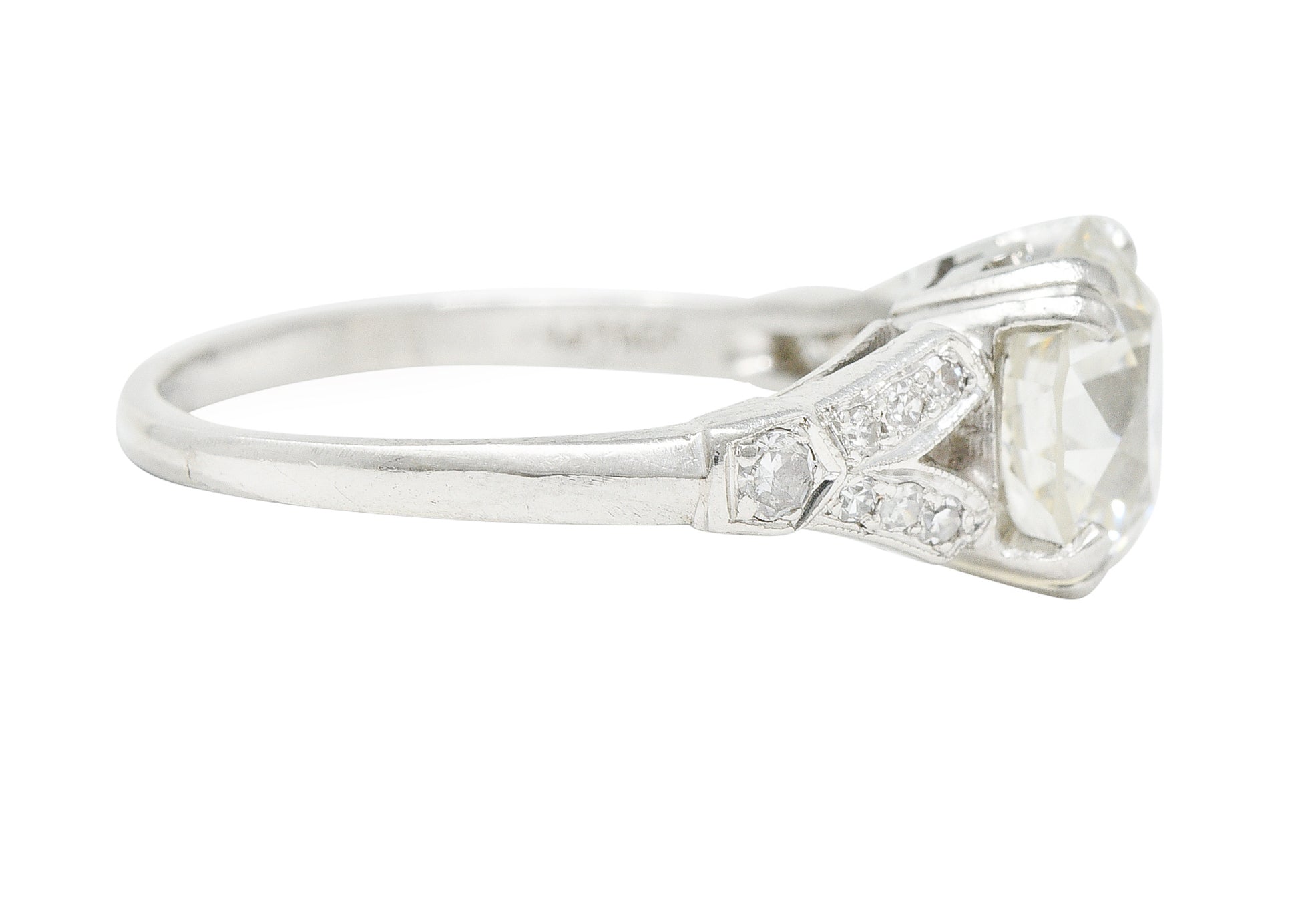 Art Deco 2.20 CTW Old European Cut Diamond Platinum Engagement Ring GIARing - Wilson's Estate Jewelry