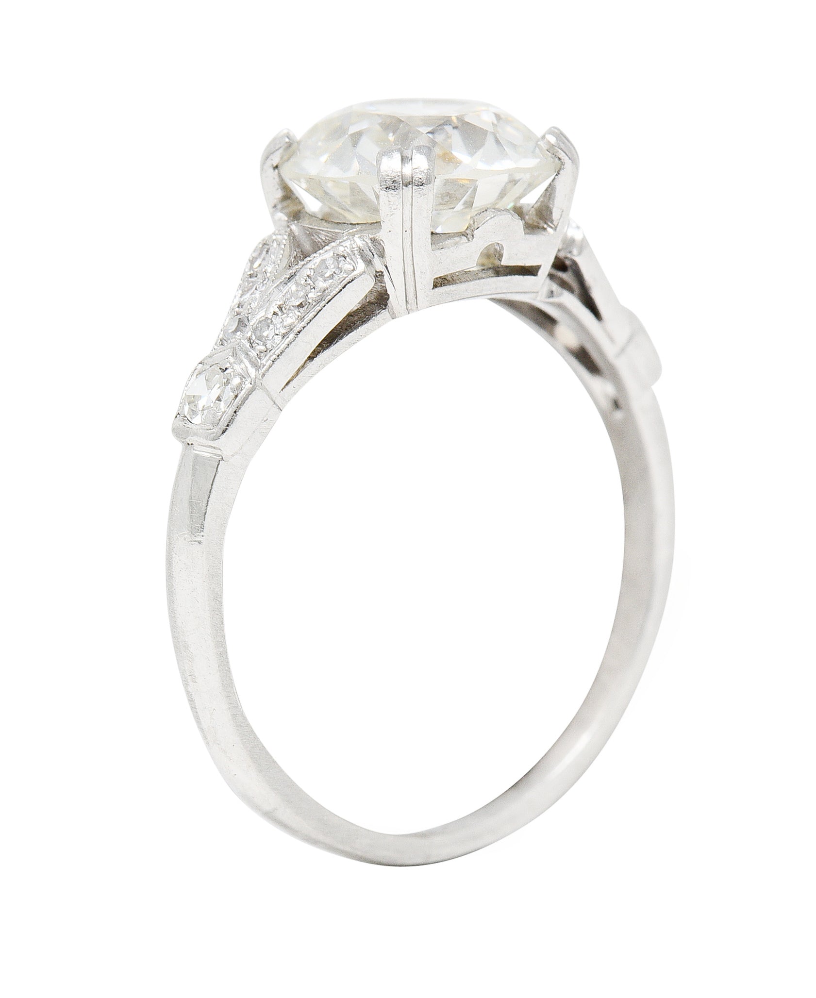 Art Deco 2.20 CTW Old European Cut Diamond Platinum Engagement Ring GIARing - Wilson's Estate Jewelry