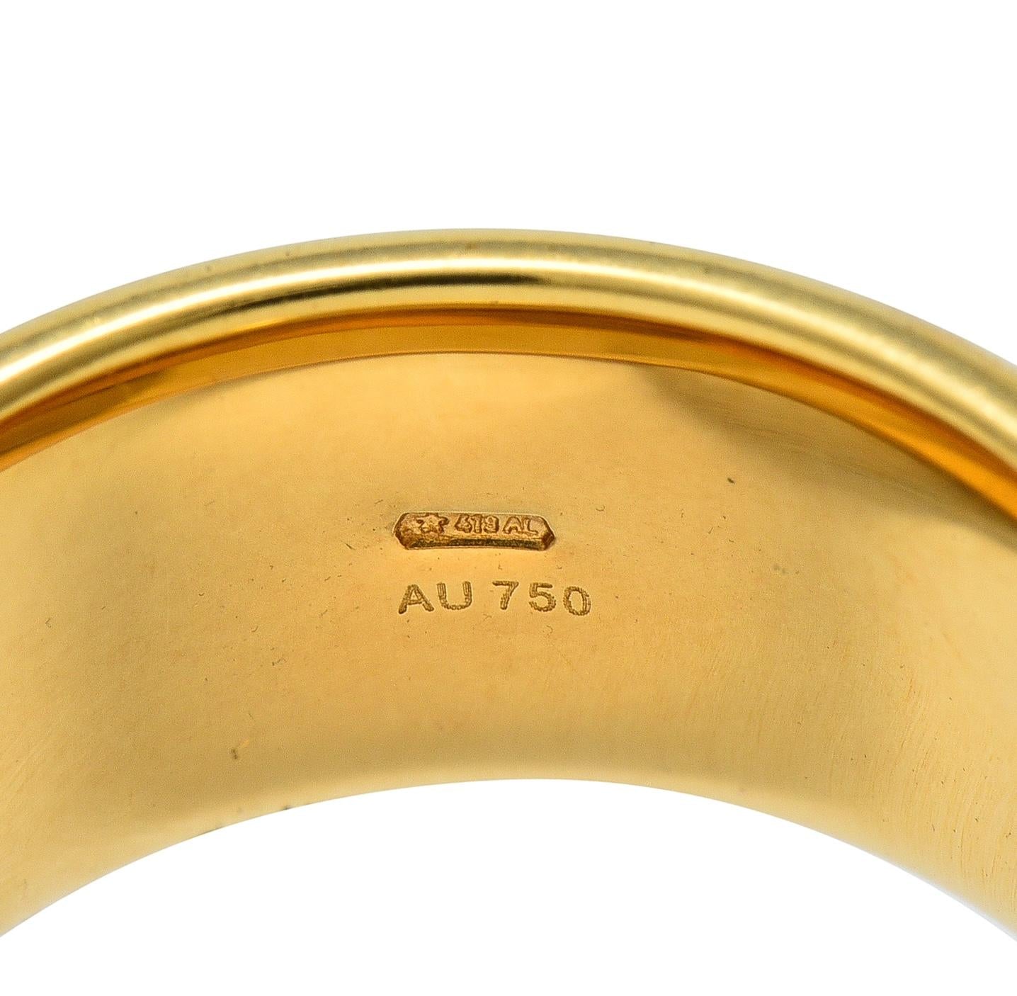 Gucci Contemporary 18 Karat Yellow Gold Diamantissima Wide Band Ring