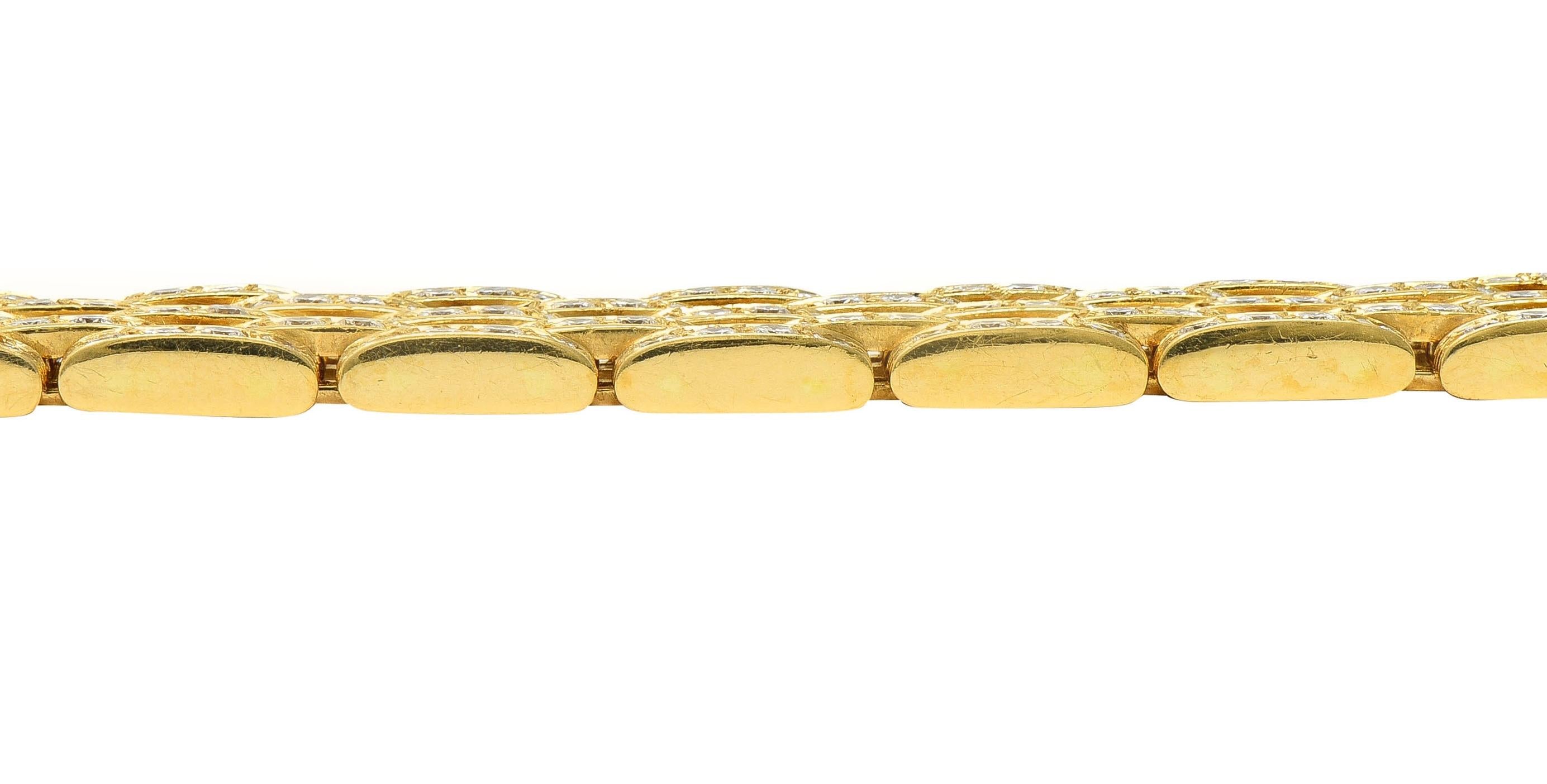 Cartier French 12.00 CTW Diamond 18K Gold Vintage Maillion Pantheré Bracelet