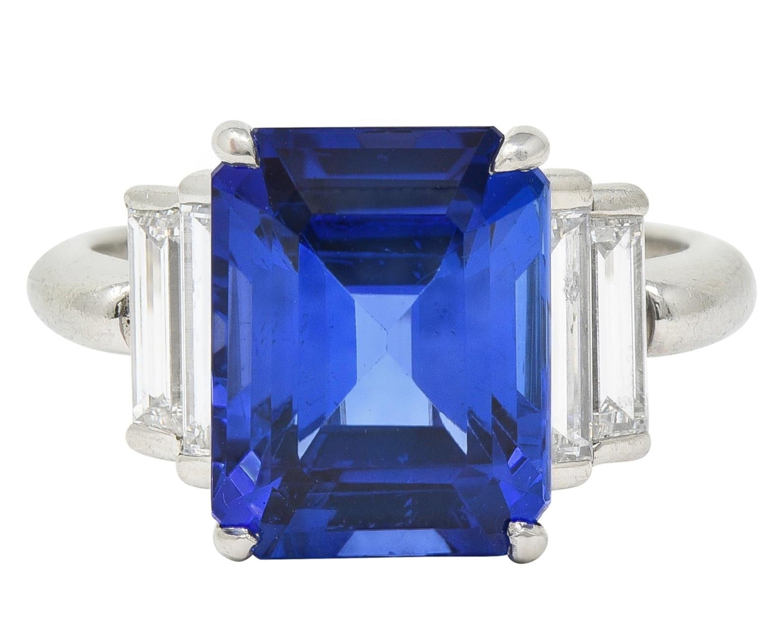 Tiffany & Co. 7.92 CTW Tanzanite Diamond Platinum Stepped Vintage Cocktail Ring