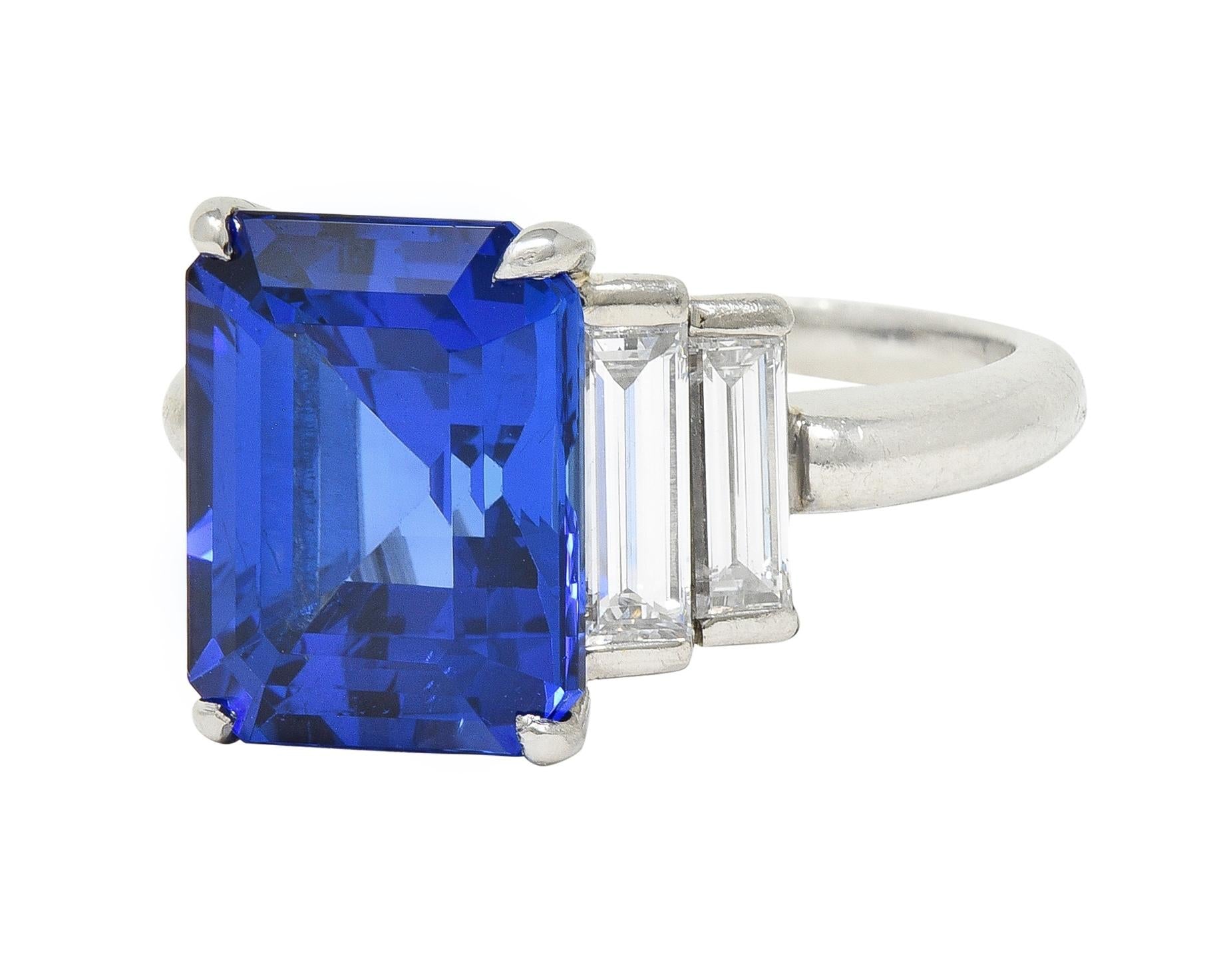 Tiffany & Co. 7.92 CTW Tanzanite Diamond Platinum Stepped Vintage Cocktail Ring