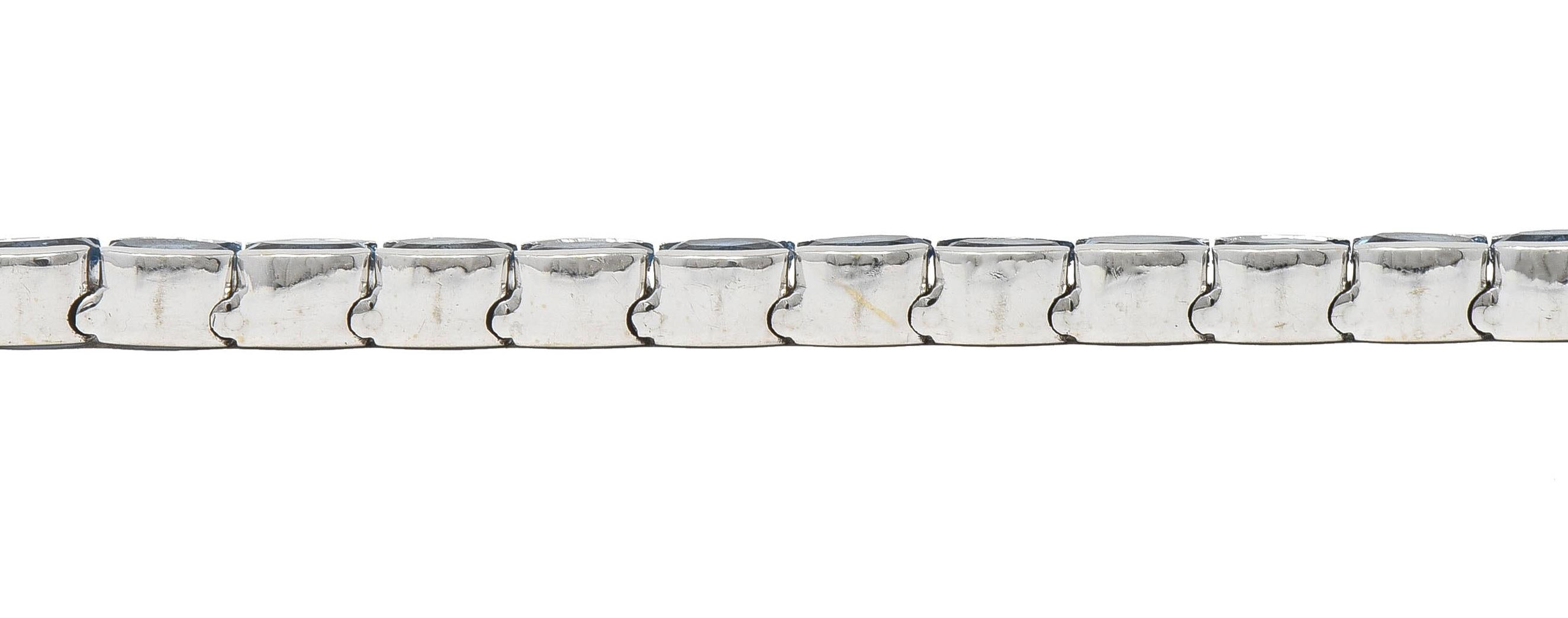 Contemporary 9.80 CTW Blue Topaz 14 Karat White Gold Line Bracelet