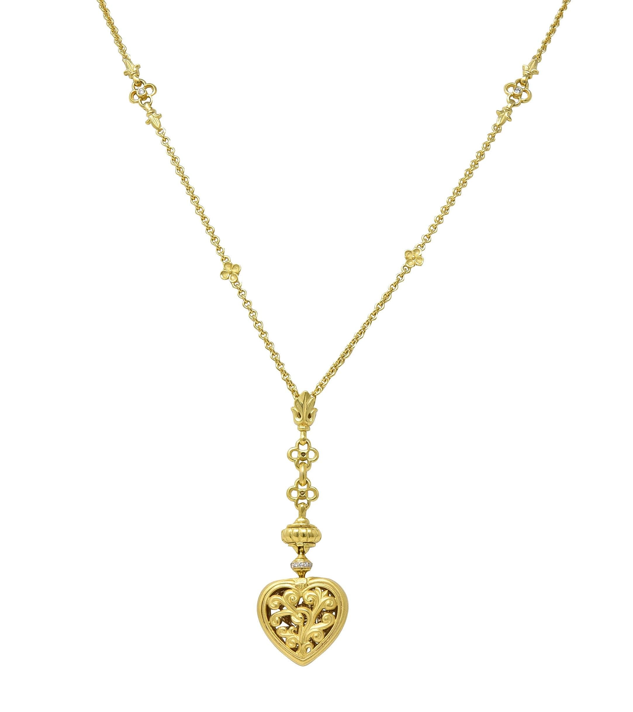 SeidenGang 1990 1.15 CTW Diamond 18K Gold Interchangeable Heart Pendant Necklace