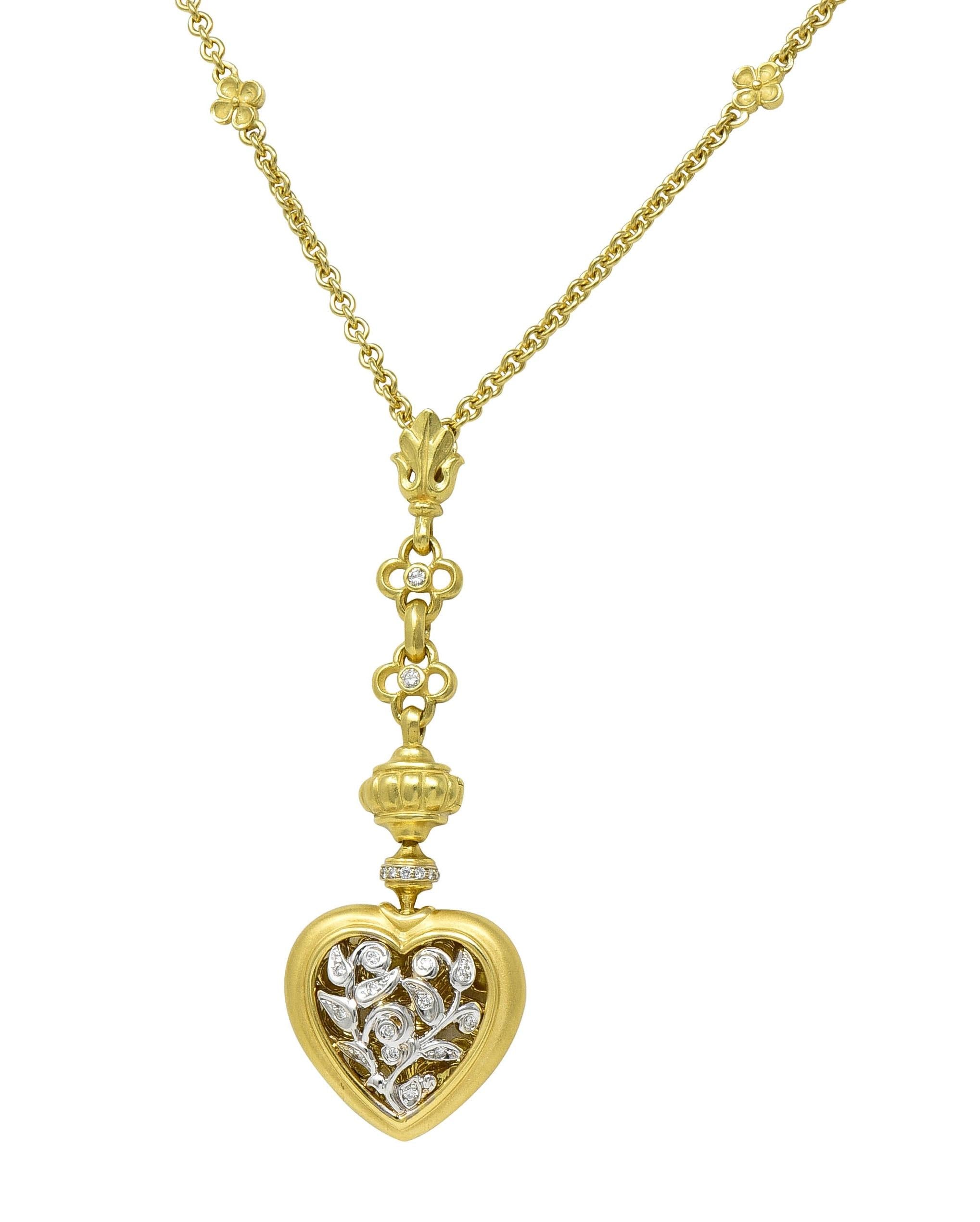 SeidenGang 1990 1.15 CTW Diamond 18K Gold Interchangeable Heart Pendant Necklace