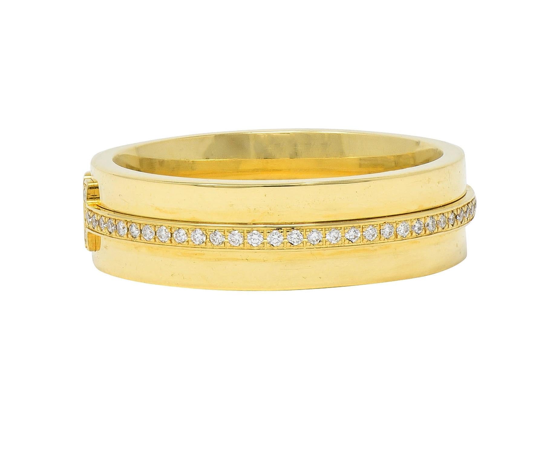 Tiffany & Co. Contemporary Diamond 18 Karat Gold T Collection Wide Band Ring