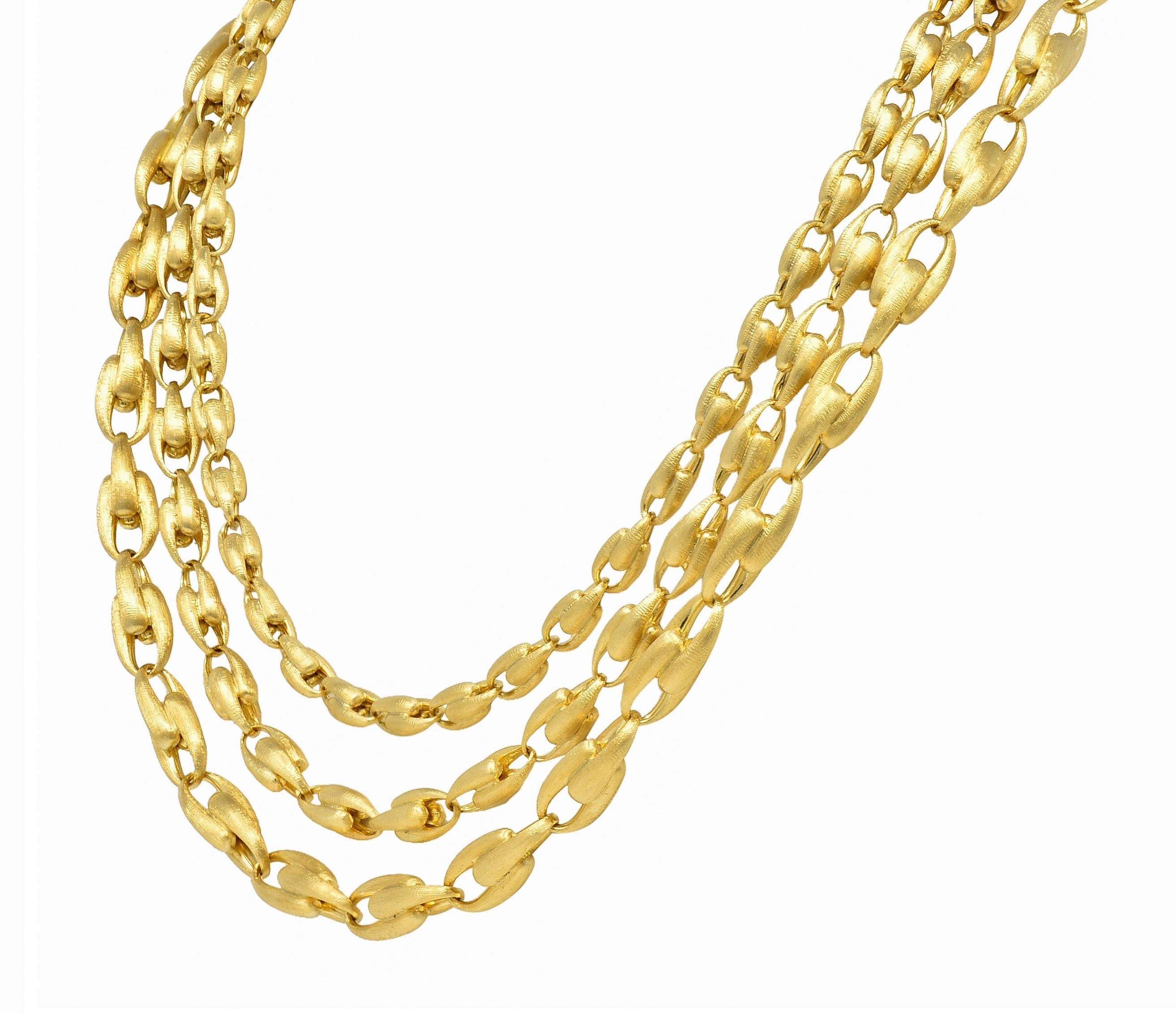 Maro Bicego Brushed 18 Karat Yellow Gold Multi-Strand U Link Lucia Necklace