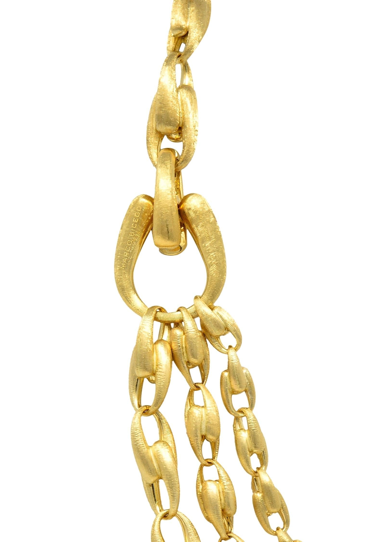 Maro Bicego Brushed 18 Karat Yellow Gold Multi-Strand U Link Lucia Necklace