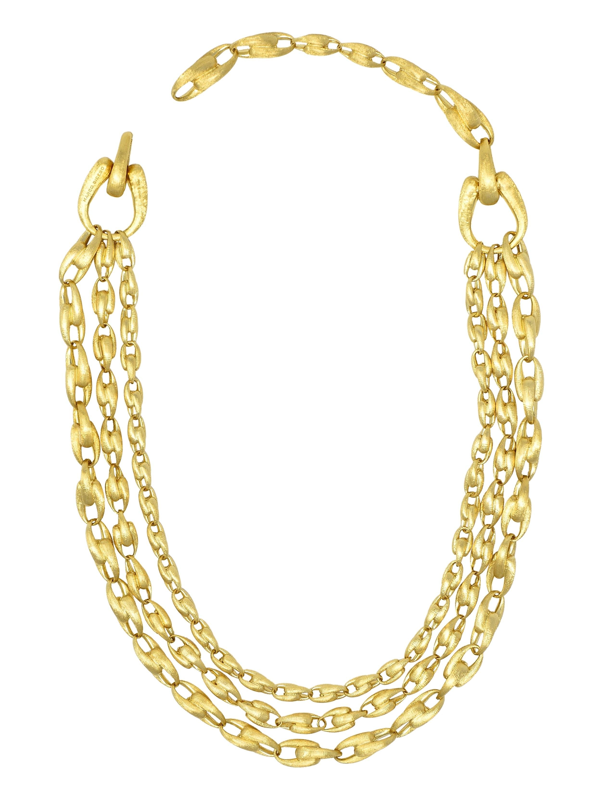 Maro Bicego Brushed 18 Karat Yellow Gold Multi-Strand U Link Lucia Necklace