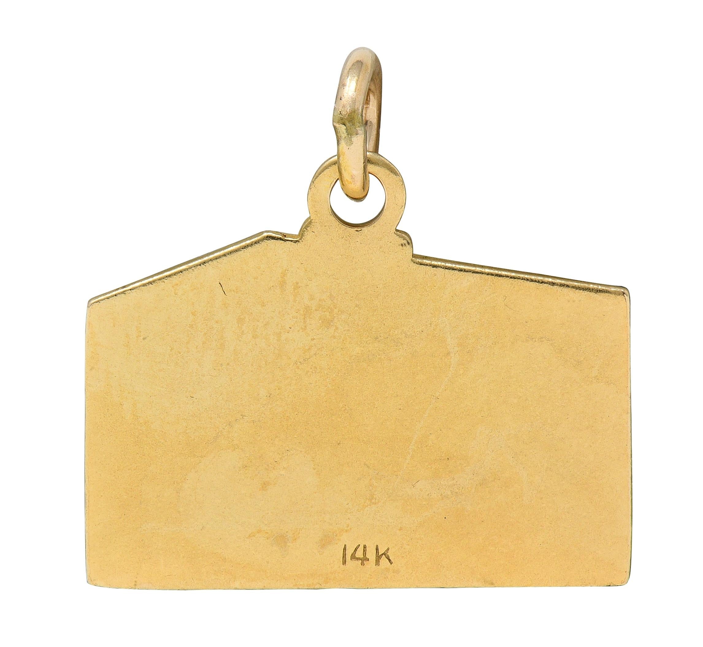 14 Karat Yellow Gold Vintage Jewelry Store Front Charm
