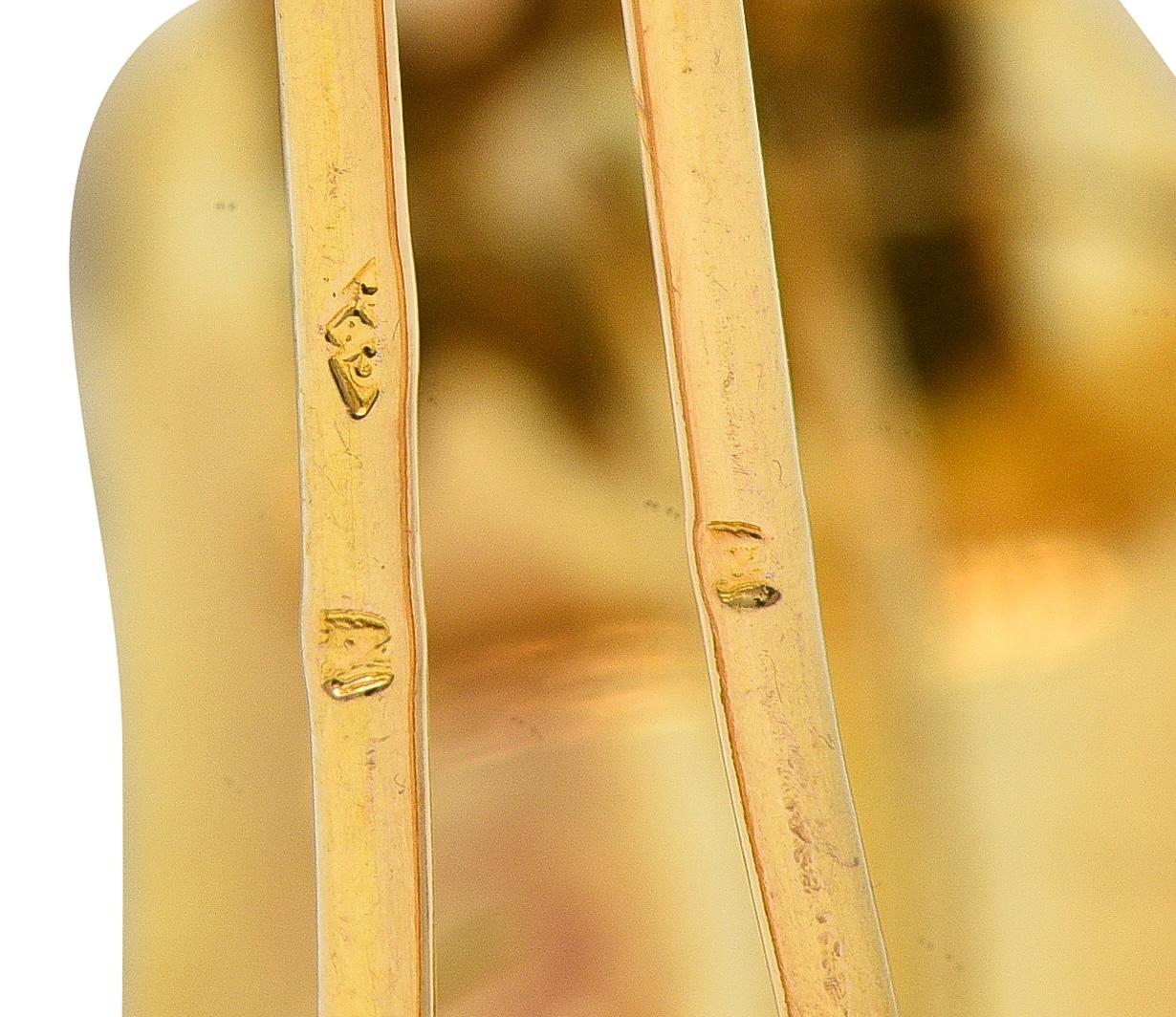 Hermés Georges L'Enfant French 1960's 18K Yellow Gold Vintage Feather Brooch