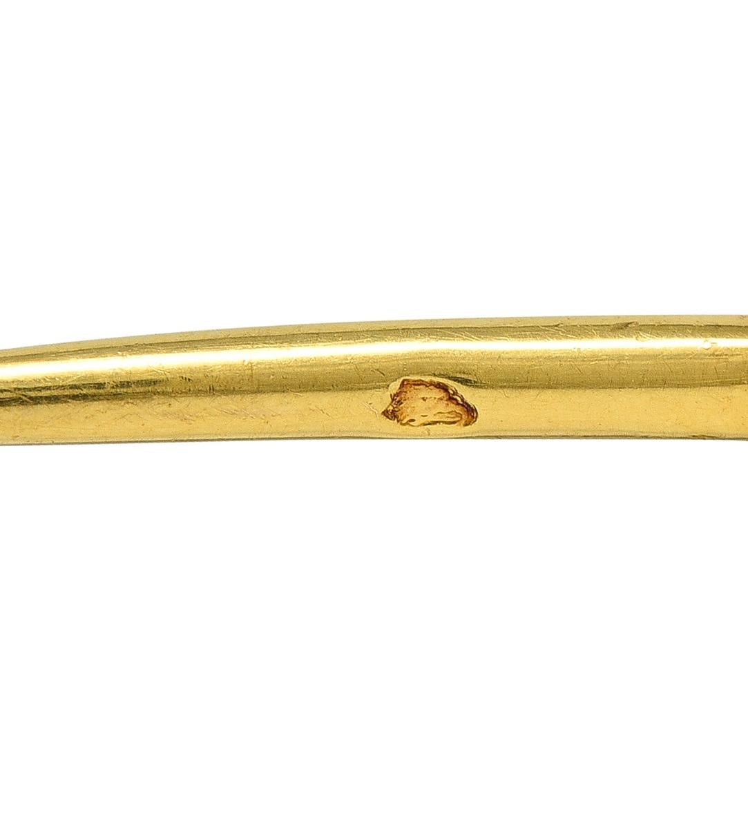 Hermés Georges L'Enfant French 1960's 18K Yellow Gold Vintage Feather Brooch