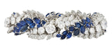 French Mid-Century 51.70 CTW Sapphire Diamond Platinum Vintage Twist Bracelet