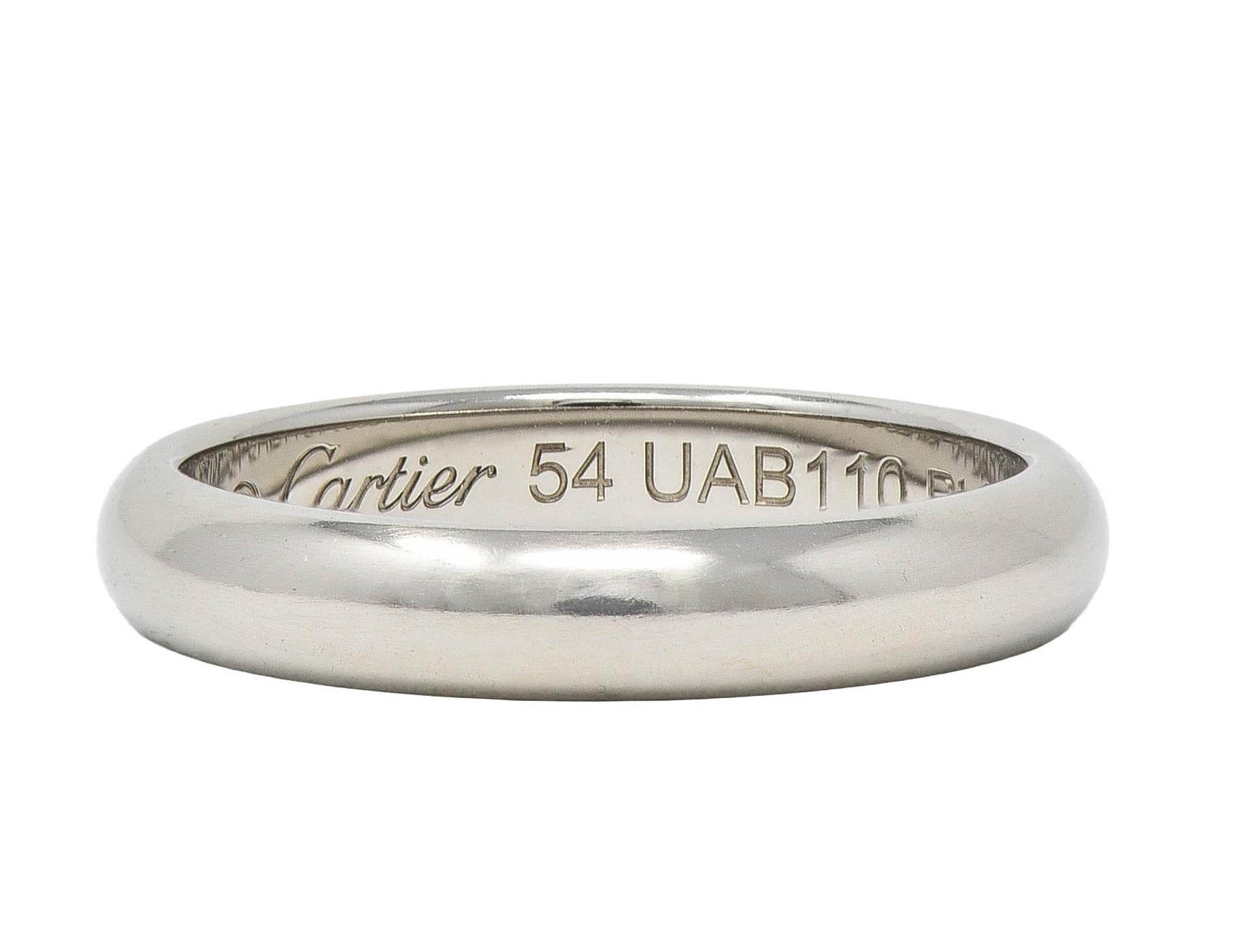 Cartier Contemporary Platinum 1895 Unisex Wedding Band Ring