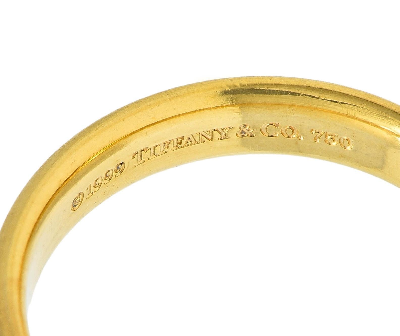 Tiffany & Co. 1999 18K Yellow Gold Vintage Brushed Forever Men Wedding Band Ring