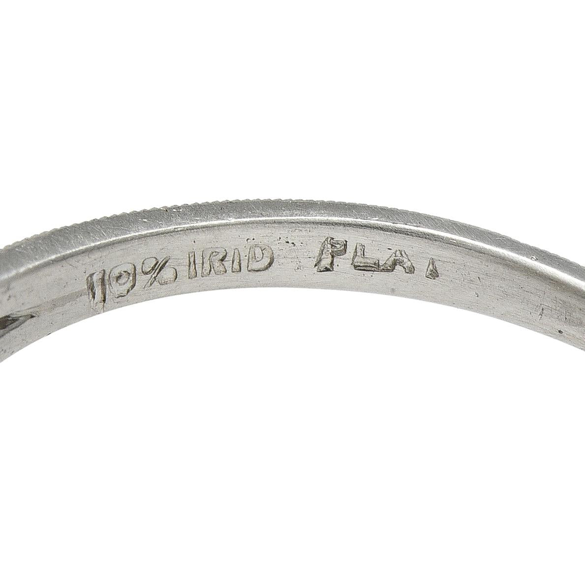 Art Deco 1.71 CTW Old Mine Cut Diamond Platinum Ribbon Vintage Engagement Ring