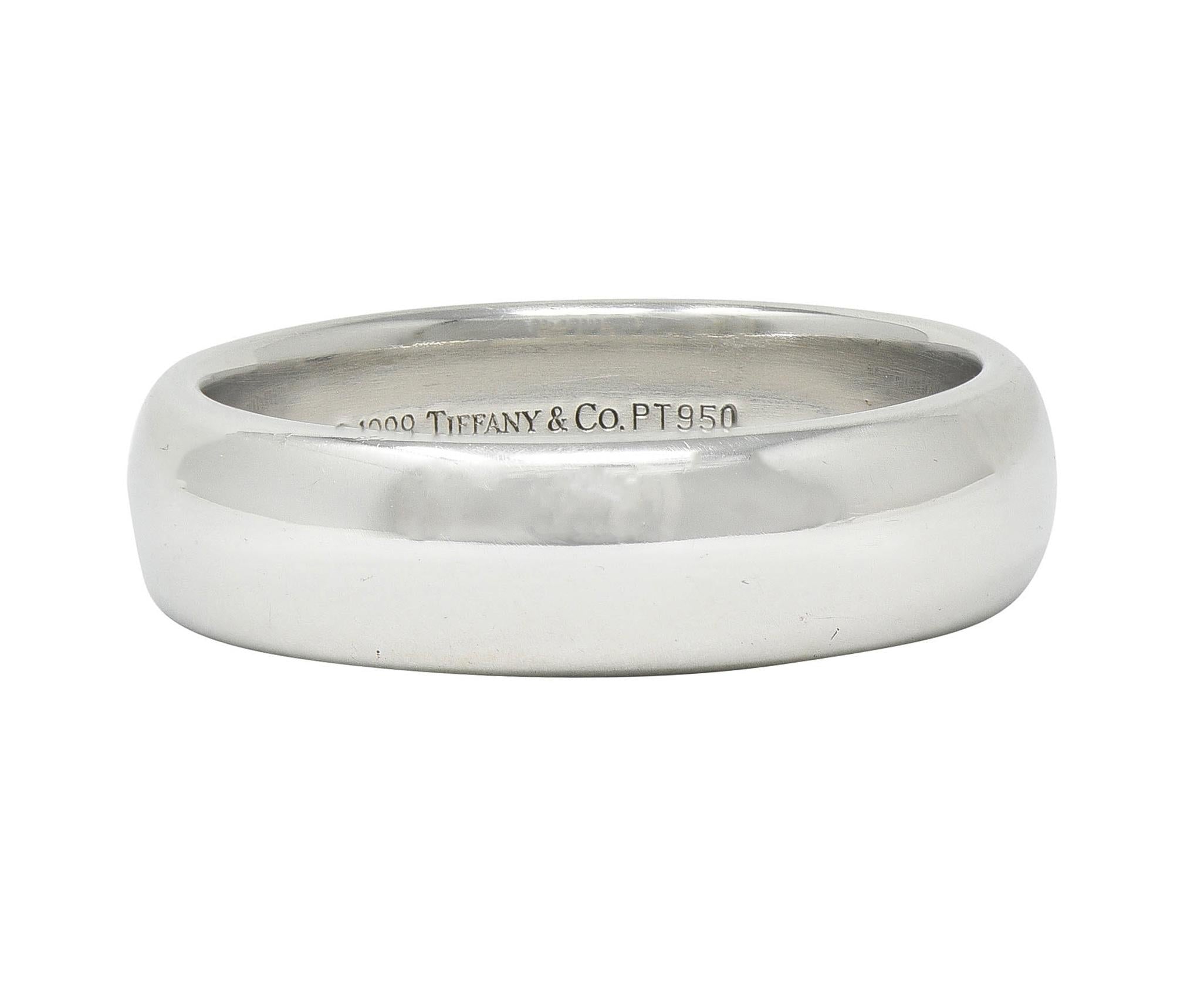 1999 Tiffany & Co. Platinum 6.0 MM Vintage Men's Wedding Band Ring