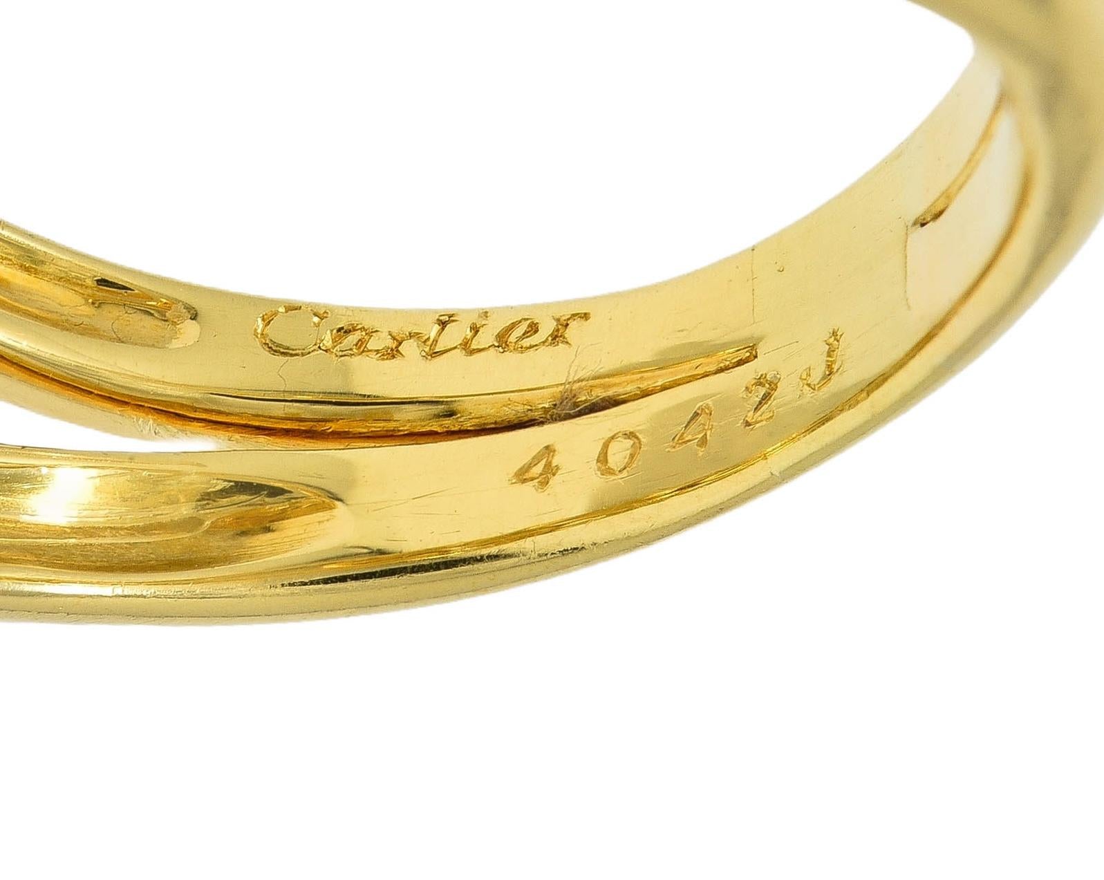 Cartier 1970's 0.54 CTW Diamond 18 Karat Yellow Gold Vintage Chain Link Ring