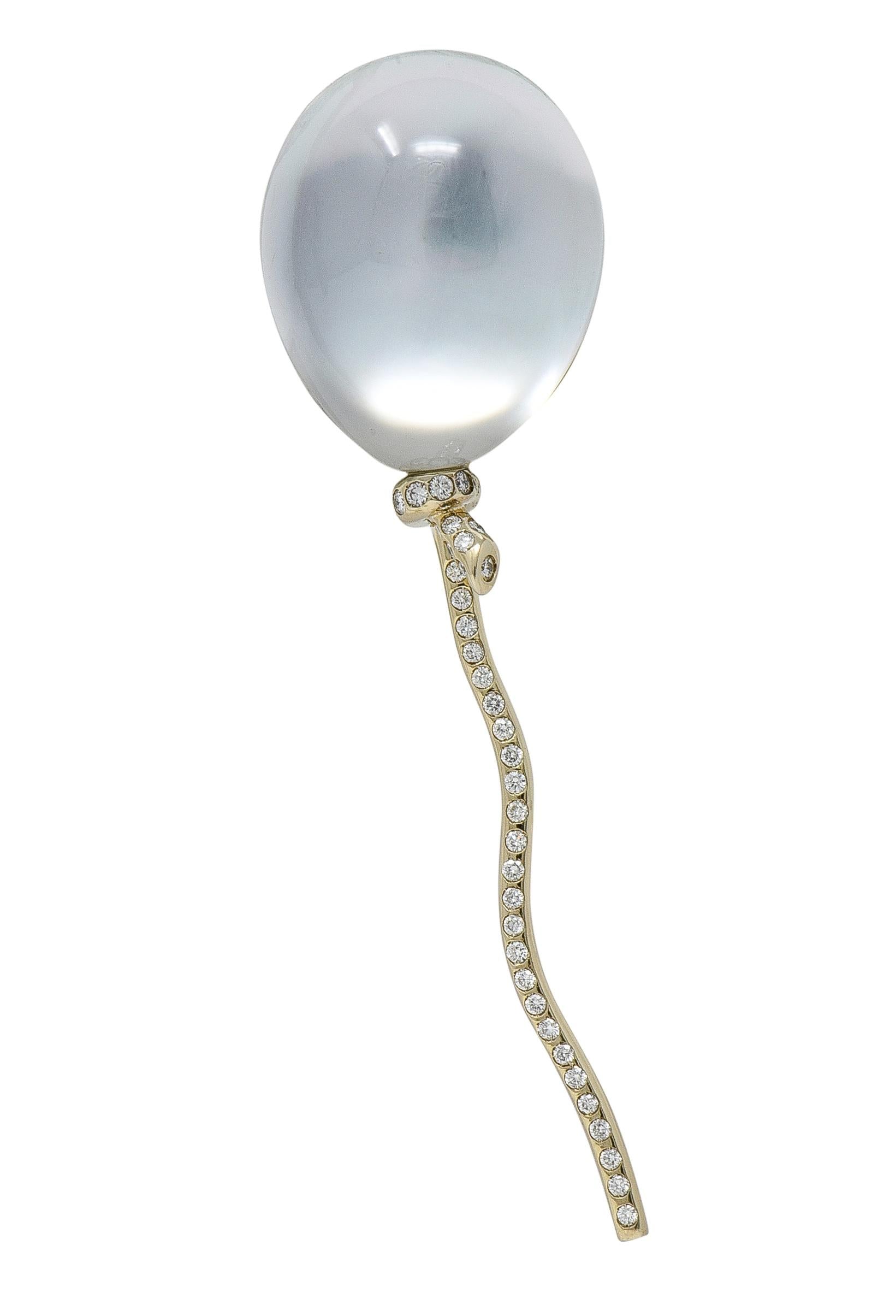 Vhernier Diamond Multi-Gem 18 Karat Gold Balloon Palloncino Brooch