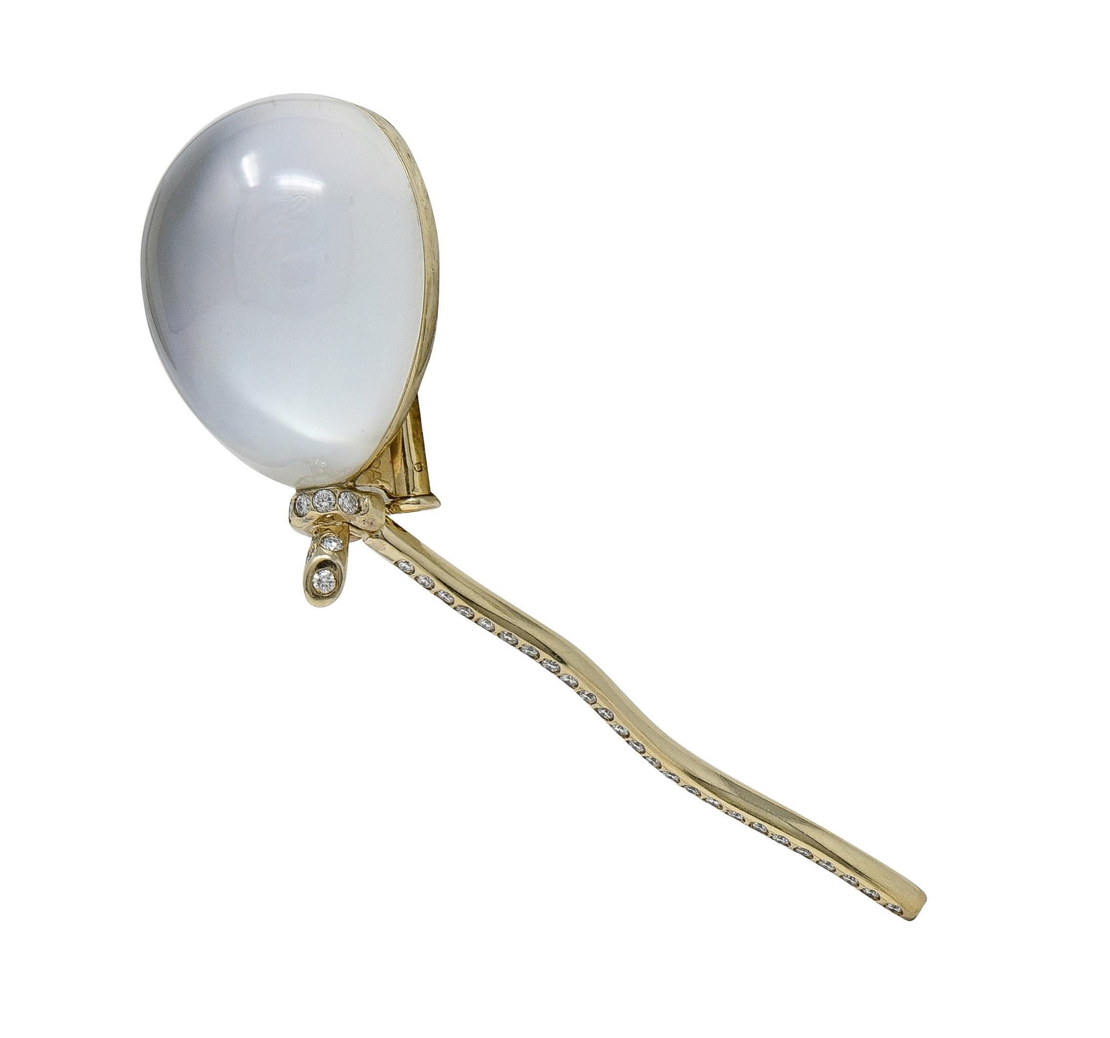 Vhernier Diamond Multi-Gem 18 Karat Gold Balloon Palloncino Brooch