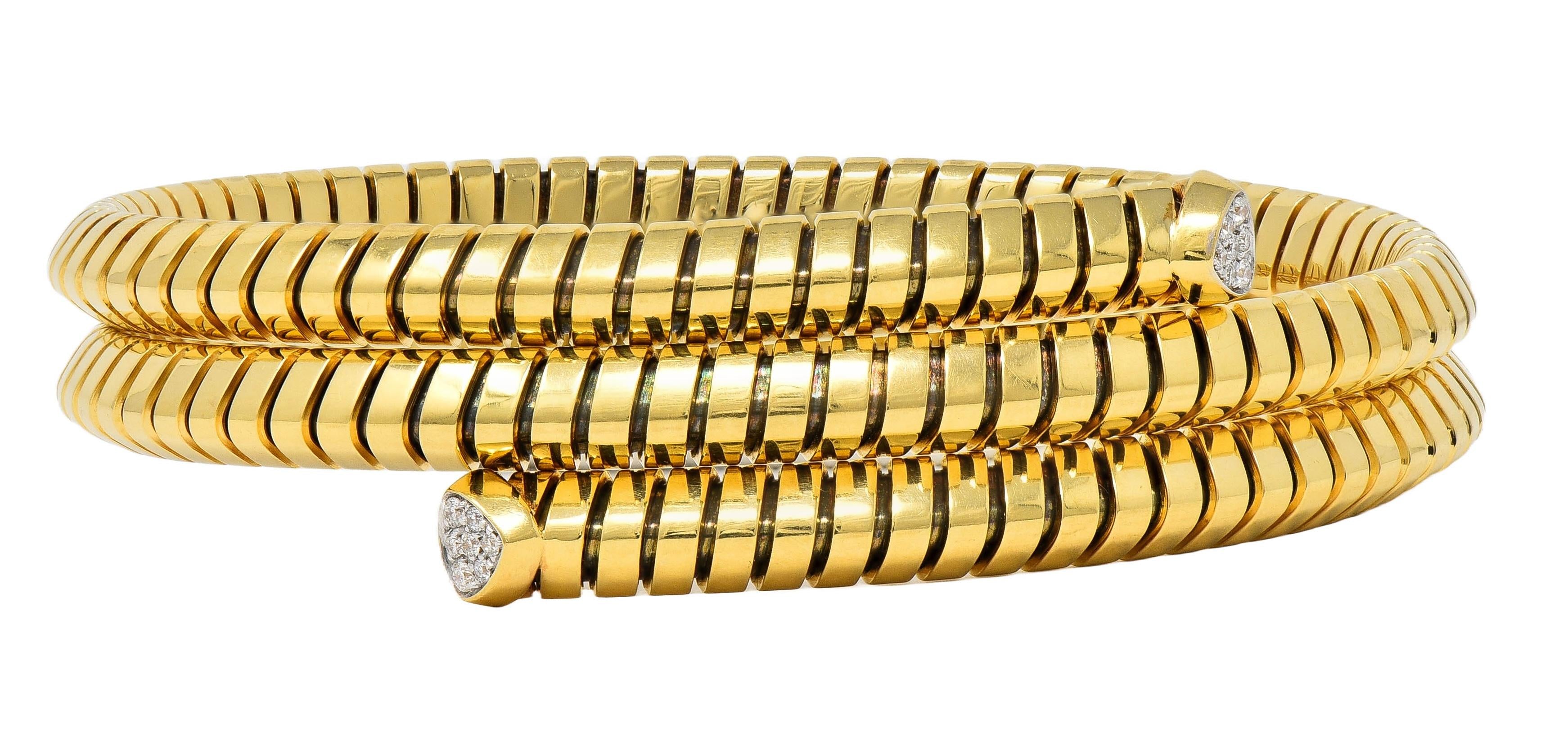 Marina B Contemporary Diamond 18K Gold Trisolina Triple Tubogas Wrap Bracelet