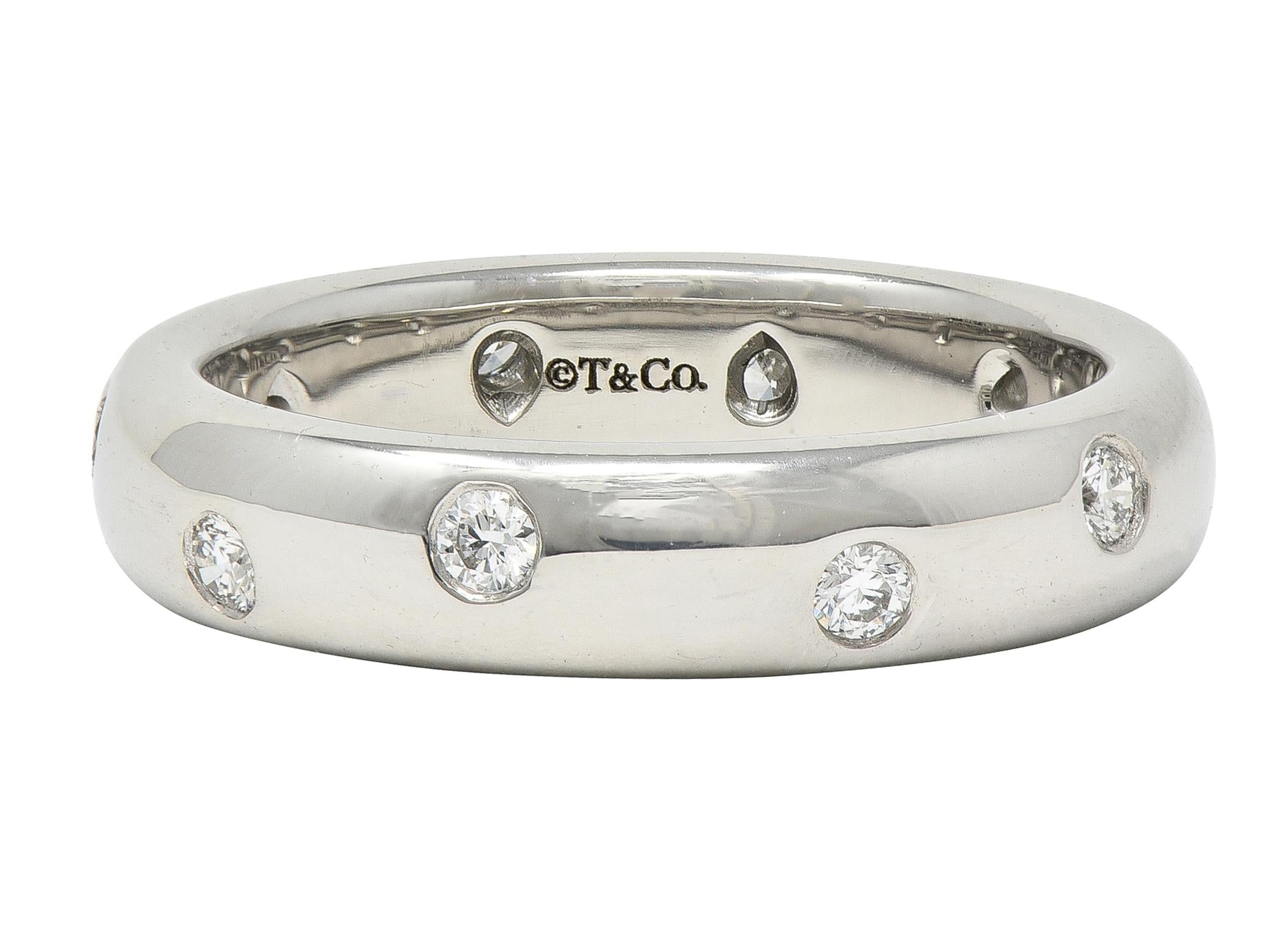 Tiffany & Co. 2000's Diamond Platinum Etoile Band Ring