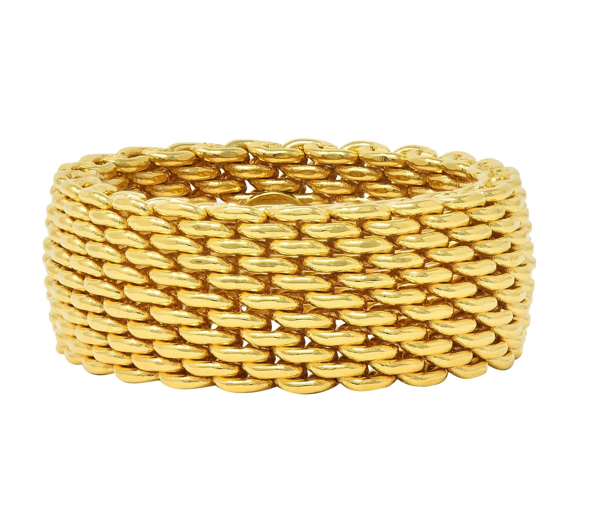 Tiffany & Co. Unisex 18 Karat Yellow Gold Mesh Somerset Wide Band Ring