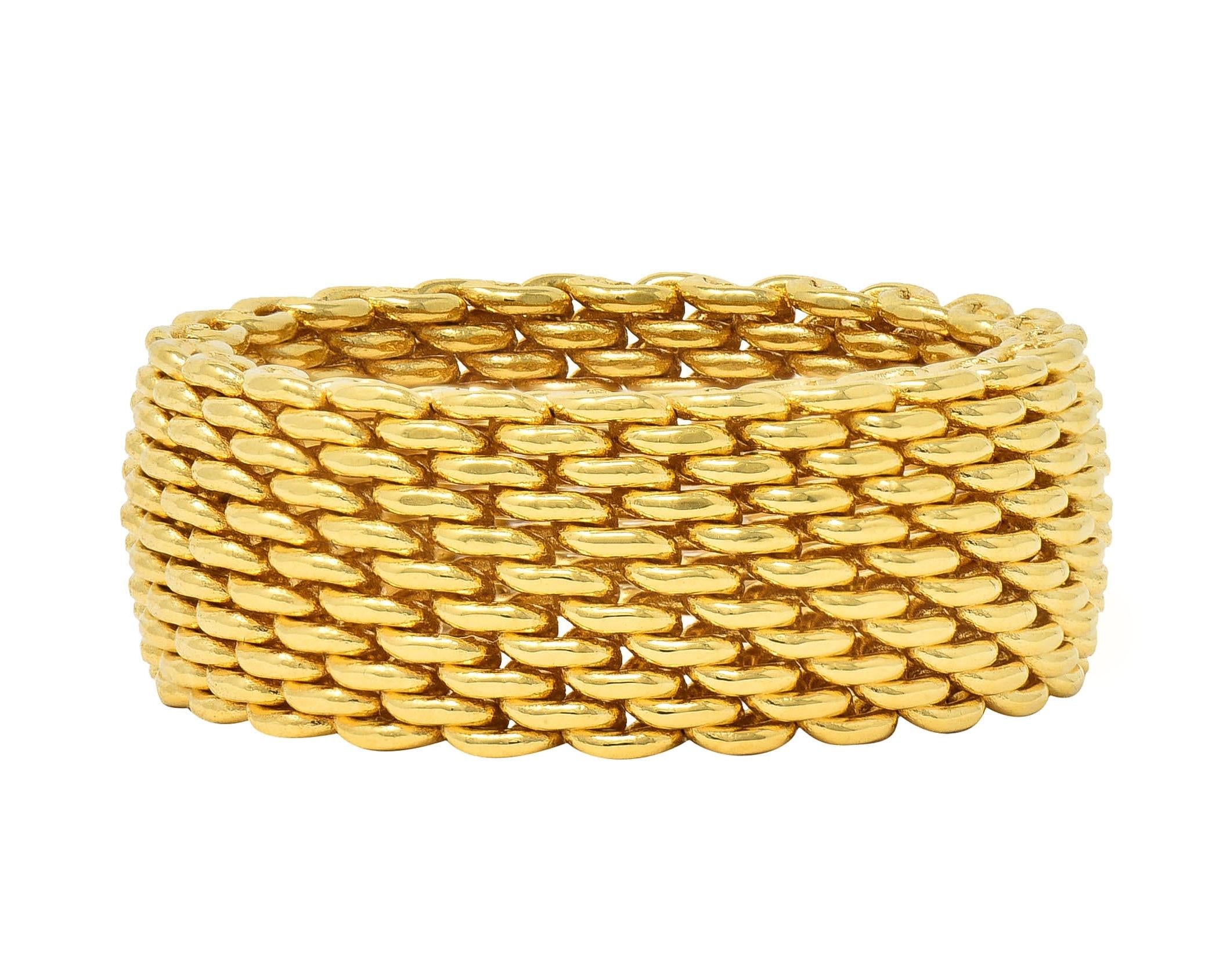 Tiffany & Co. Unisex 18 Karat Yellow Gold Mesh Somerset Wide Band Ring