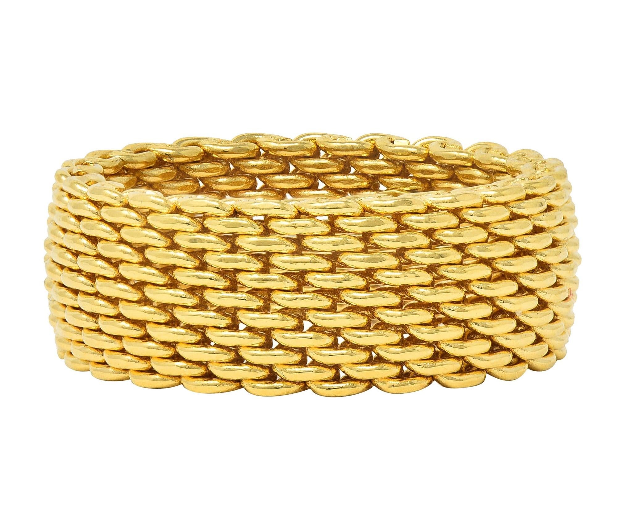 Tiffany & Co. Unisex 18 Karat Yellow Gold Mesh Somerset Wide Band Ring