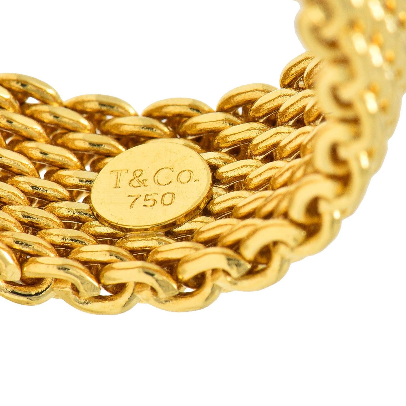 Tiffany & Co. Unisex 18 Karat Yellow Gold Mesh Somerset Wide Band Ring