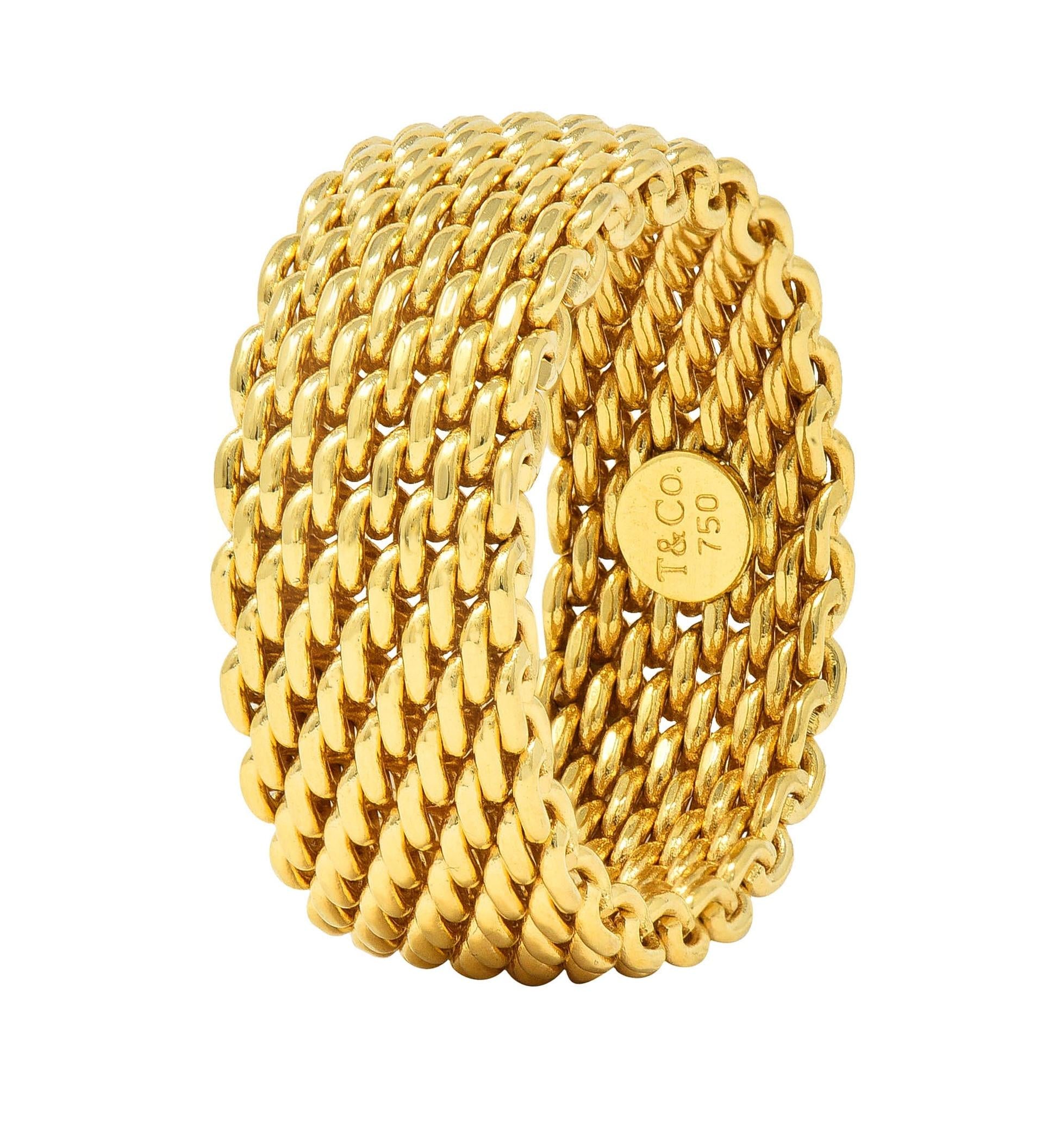 Tiffany & Co. Unisex 18 Karat Yellow Gold Mesh Somerset Wide Band Ring