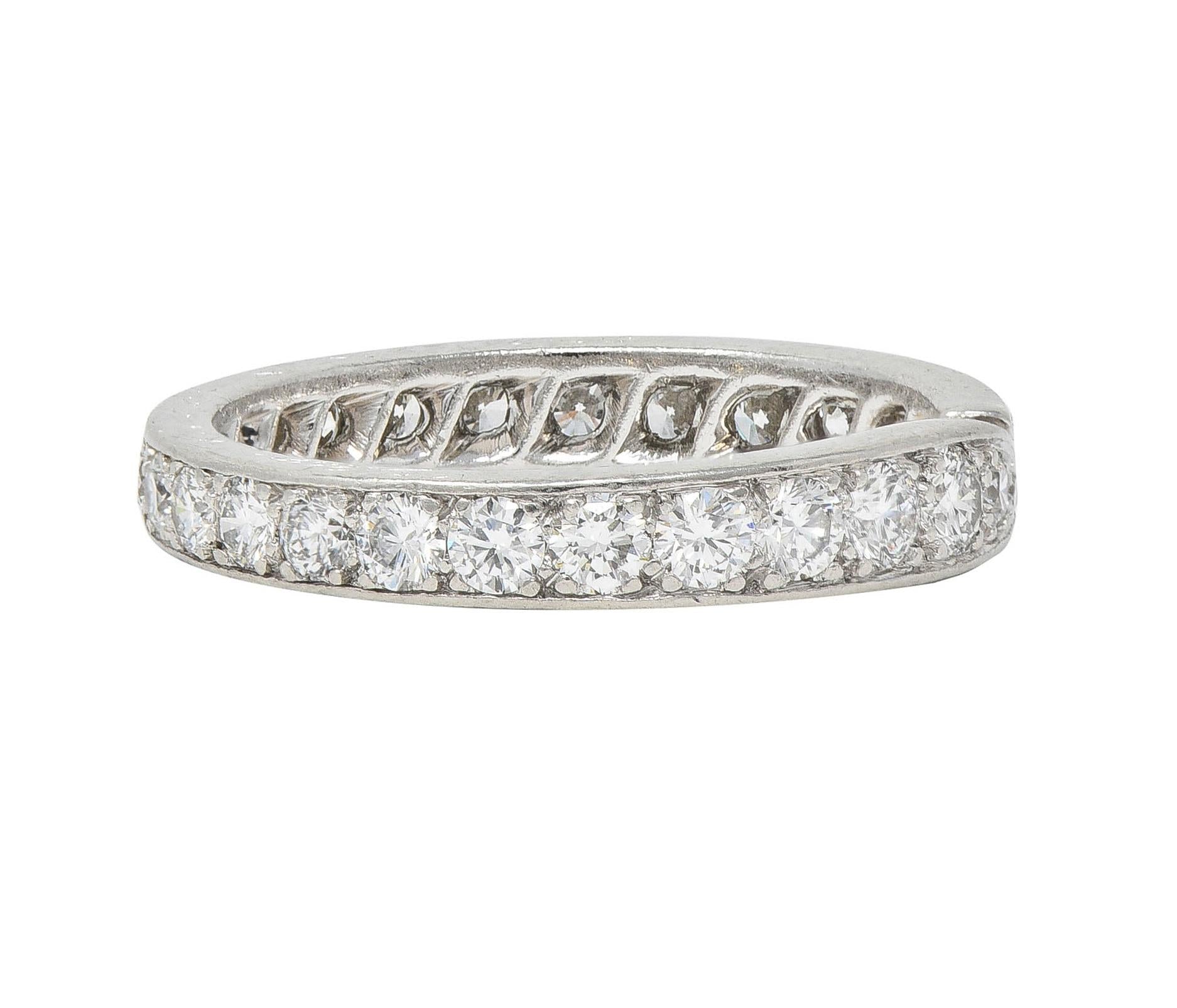 Van Cleef & Arpels French 1.50 CTW Diamond Platinum Bypass Eternity Band Ring