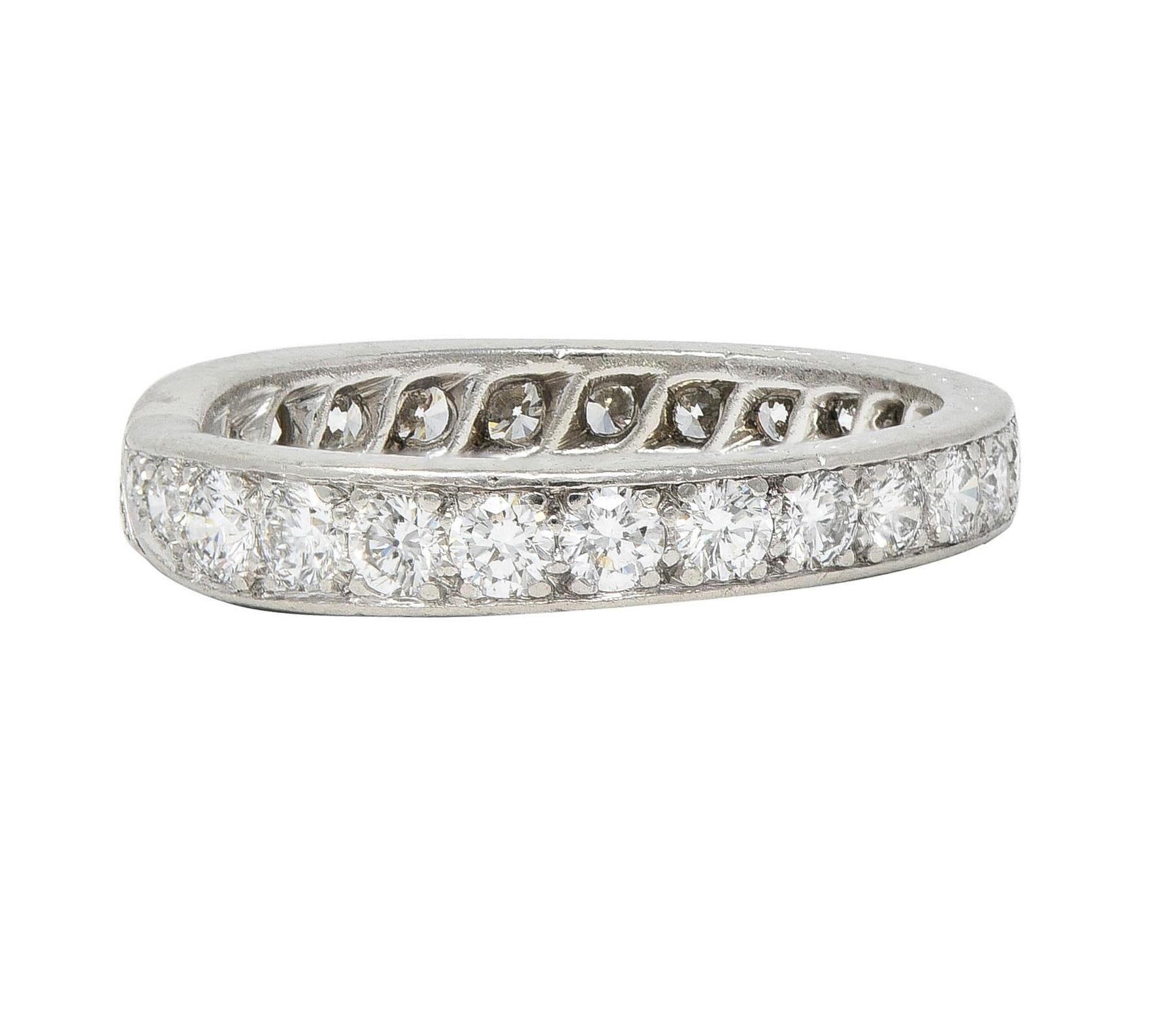 Van Cleef & Arpels French 1.50 CTW Diamond Platinum Bypass Eternity Band Ring