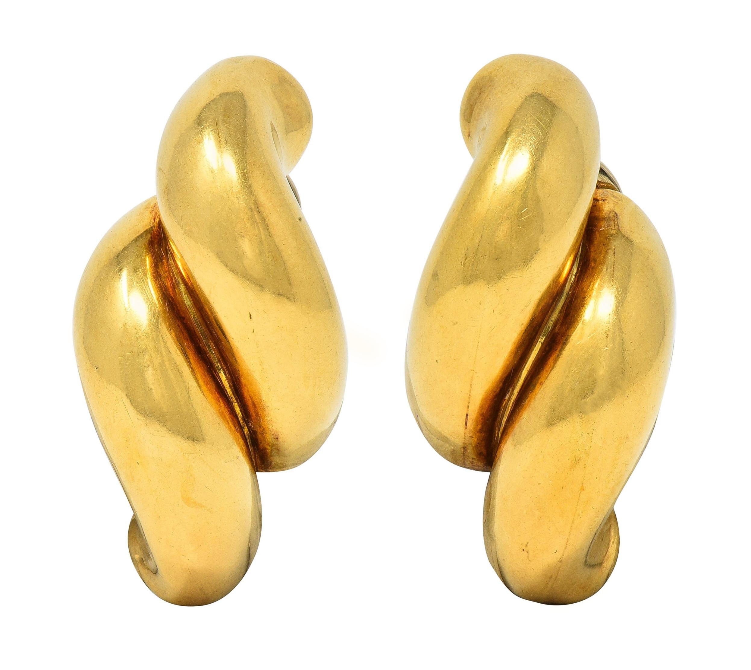 Tiffany & Co. Vintage 18 Karat Yellow Gold Vintage Swirl San Marco Earrings