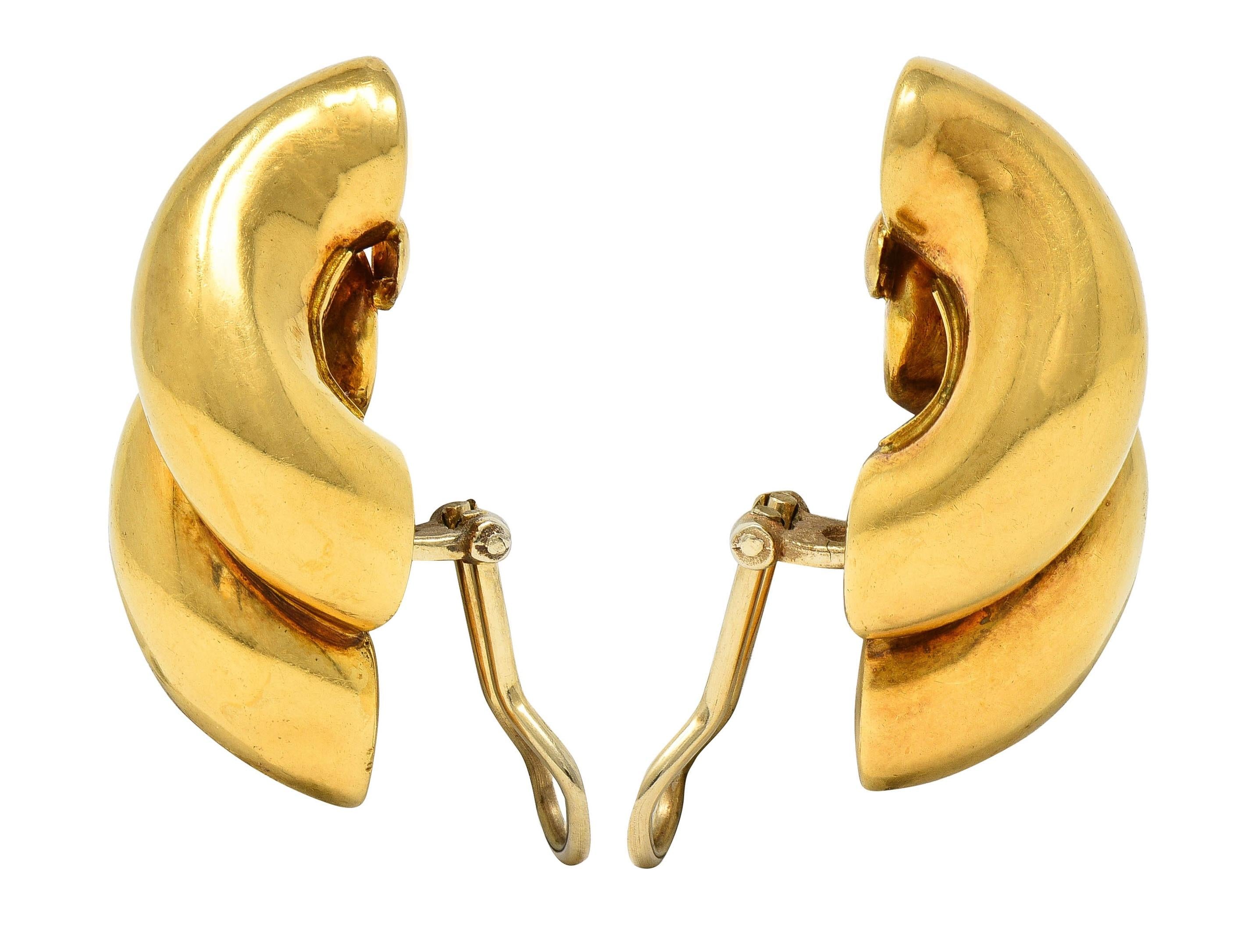 Tiffany & Co. Vintage 18 Karat Yellow Gold Vintage Swirl San Marco Earrings