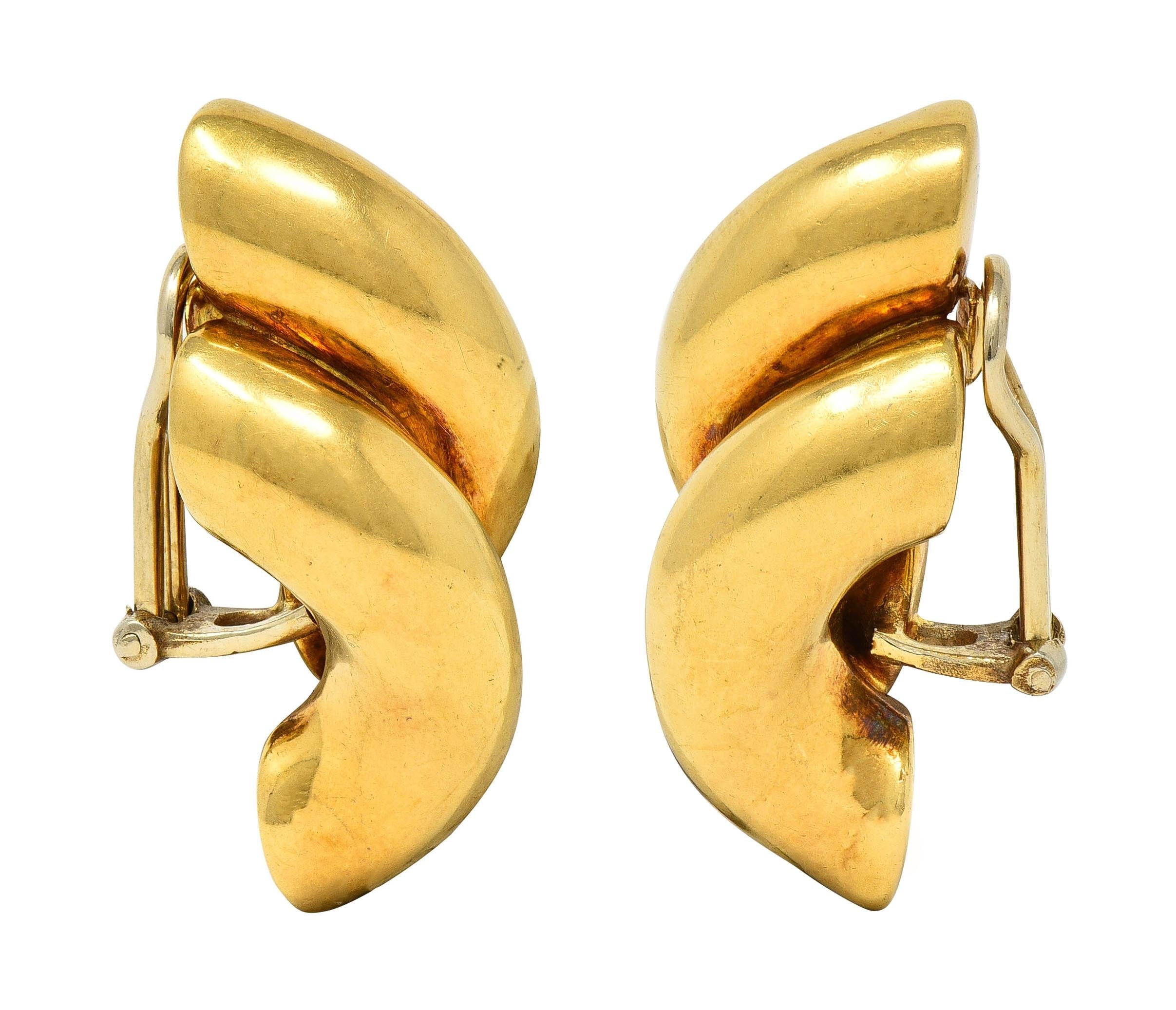 Tiffany & Co. Vintage 18 Karat Yellow Gold Vintage Swirl San Marco Earrings