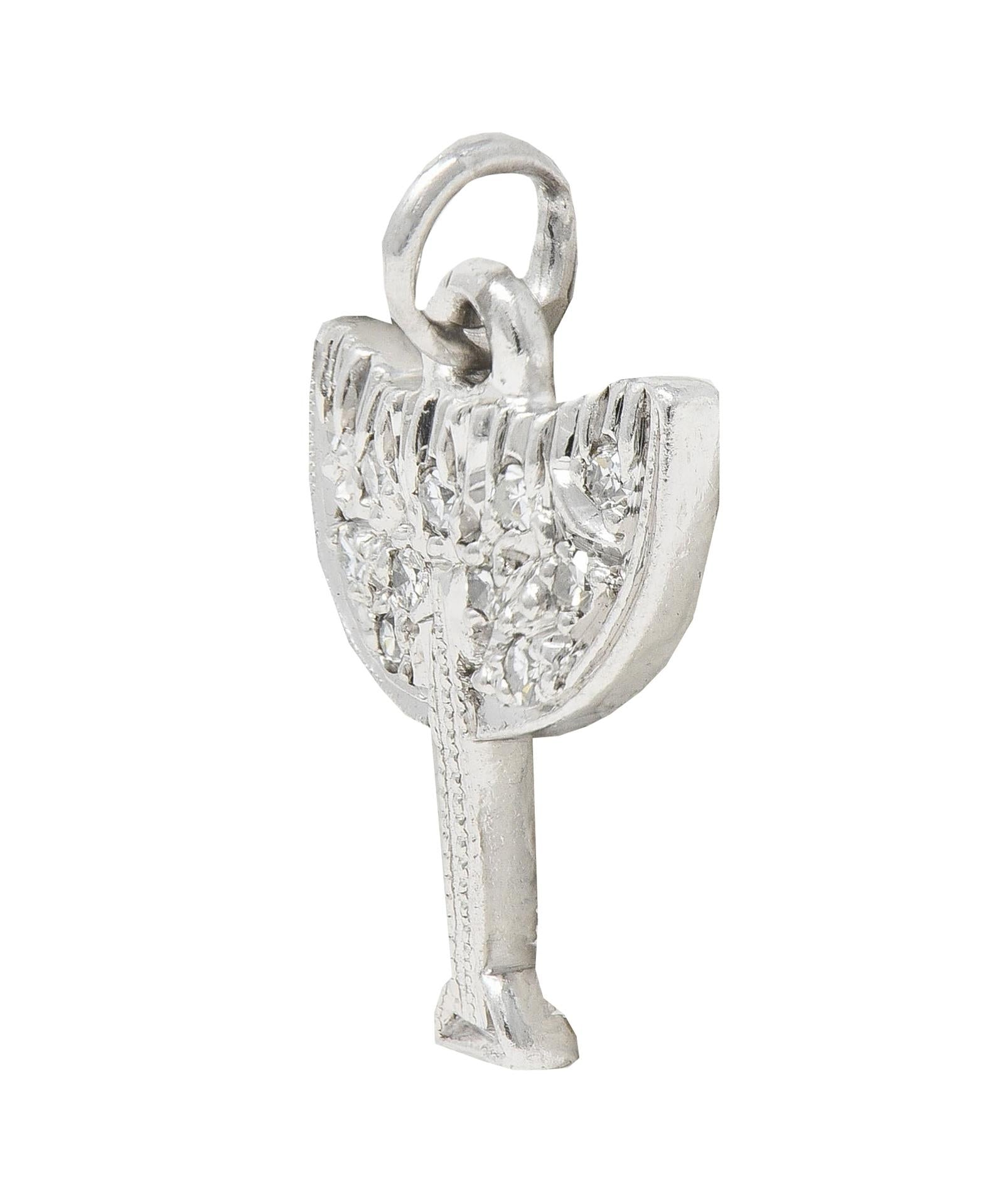 Edwardian Diamond Platinum Antique Horse Saddle Charm