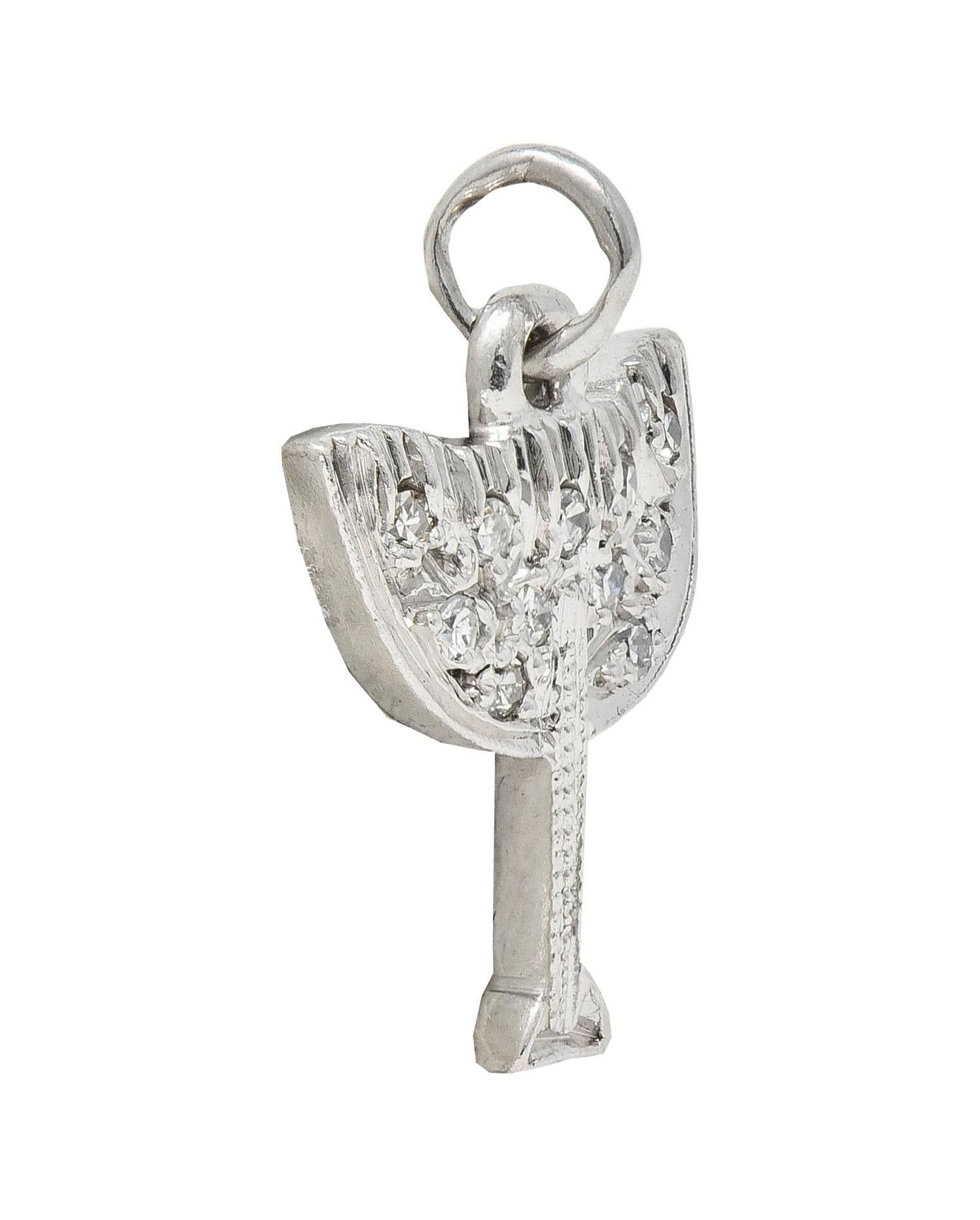 Edwardian Diamond Platinum Antique Horse Saddle Charm