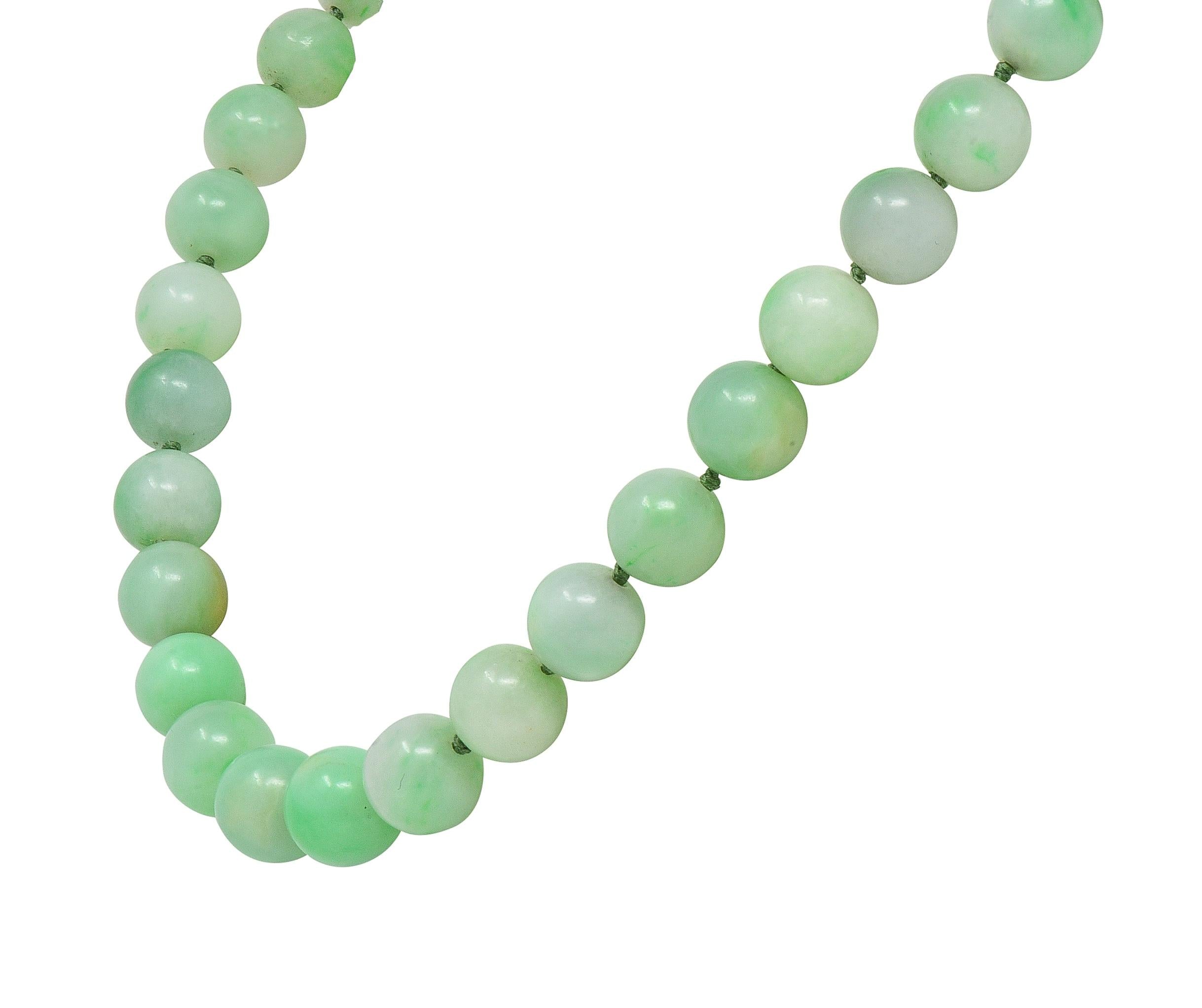 Buccellati 1976 Jade Emerald 18 Karat Yellow Gold Vintage Beaded Strand Necklace
