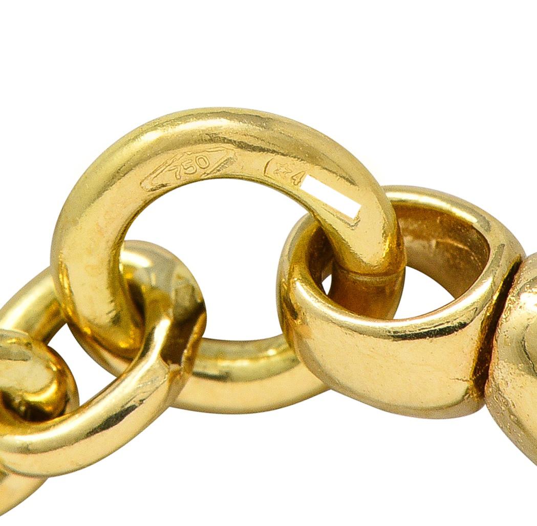 Gucci 1990's 18 Karat Yellow Gold Vintage Horsebit 36 IN Long Chain Necklace