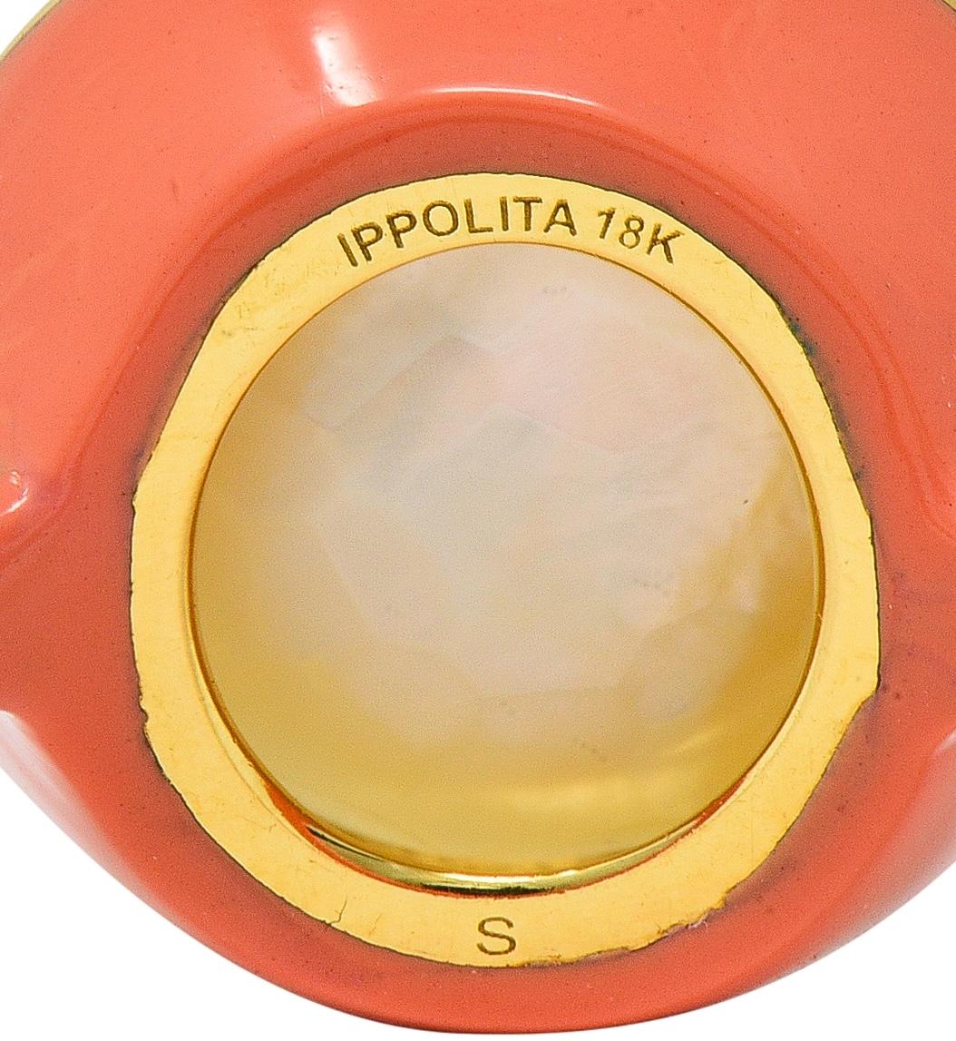 Ippolita Contemporary Diamond Mother-Of-Pearl Quartz Enamel 18K Lollipop Ring