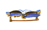 A.J. Hedges Art Nouveau Blue Enamel Pearl 14 Karat Gold Antique Pansy Brooch