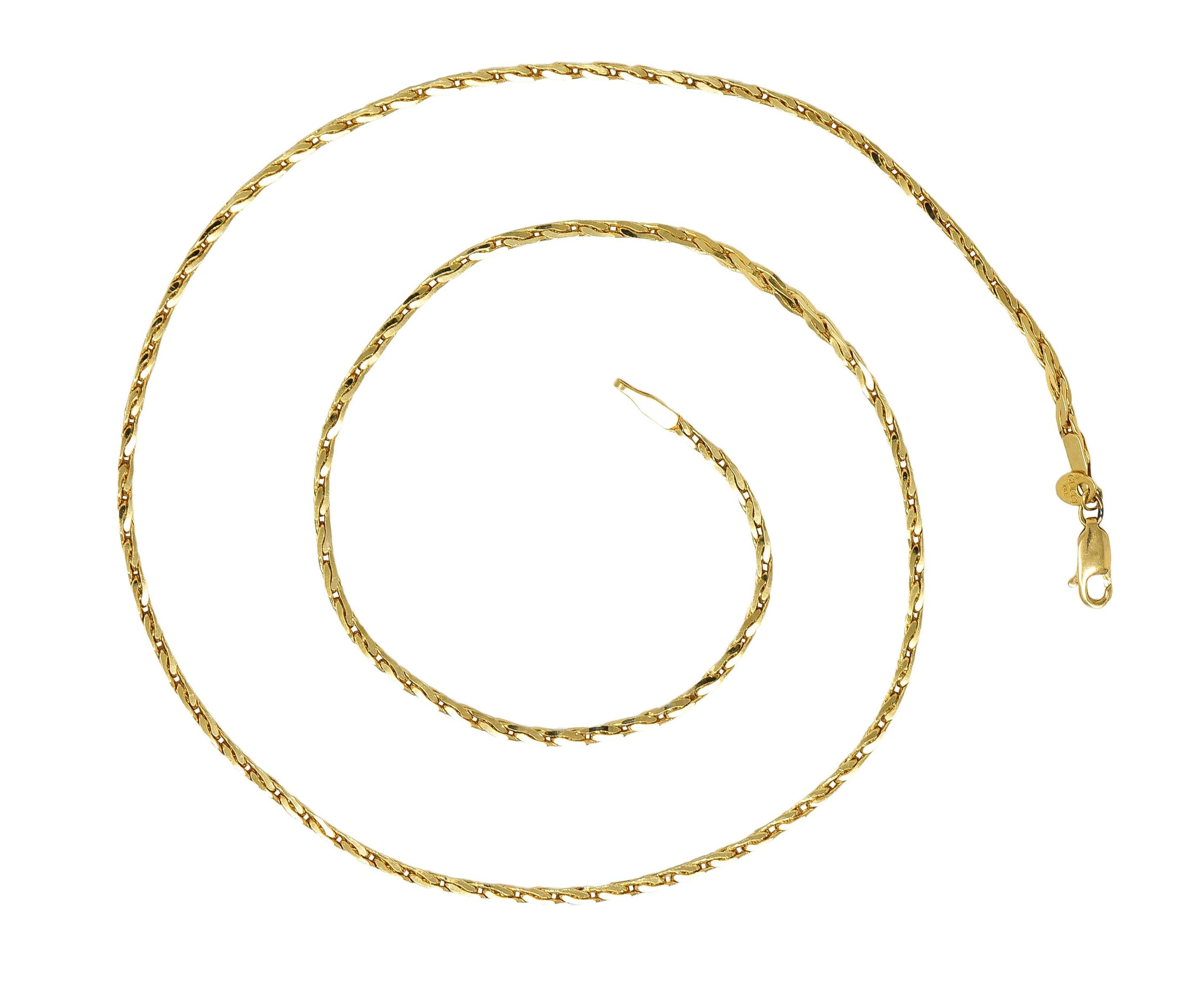 Gucci 1990's 18 Karat Yellow Gold Vintage Unisex Chain Necklace