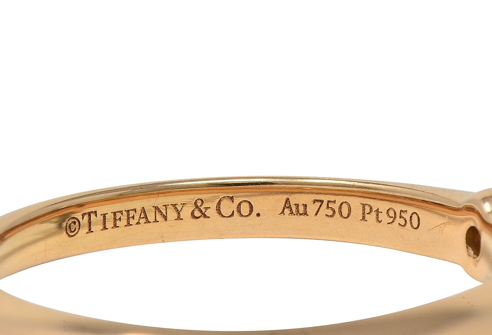 Tiffany & Co. 1.01 CT Diamond Platinum 18K Gold Solitaire Engagement Ring GIA