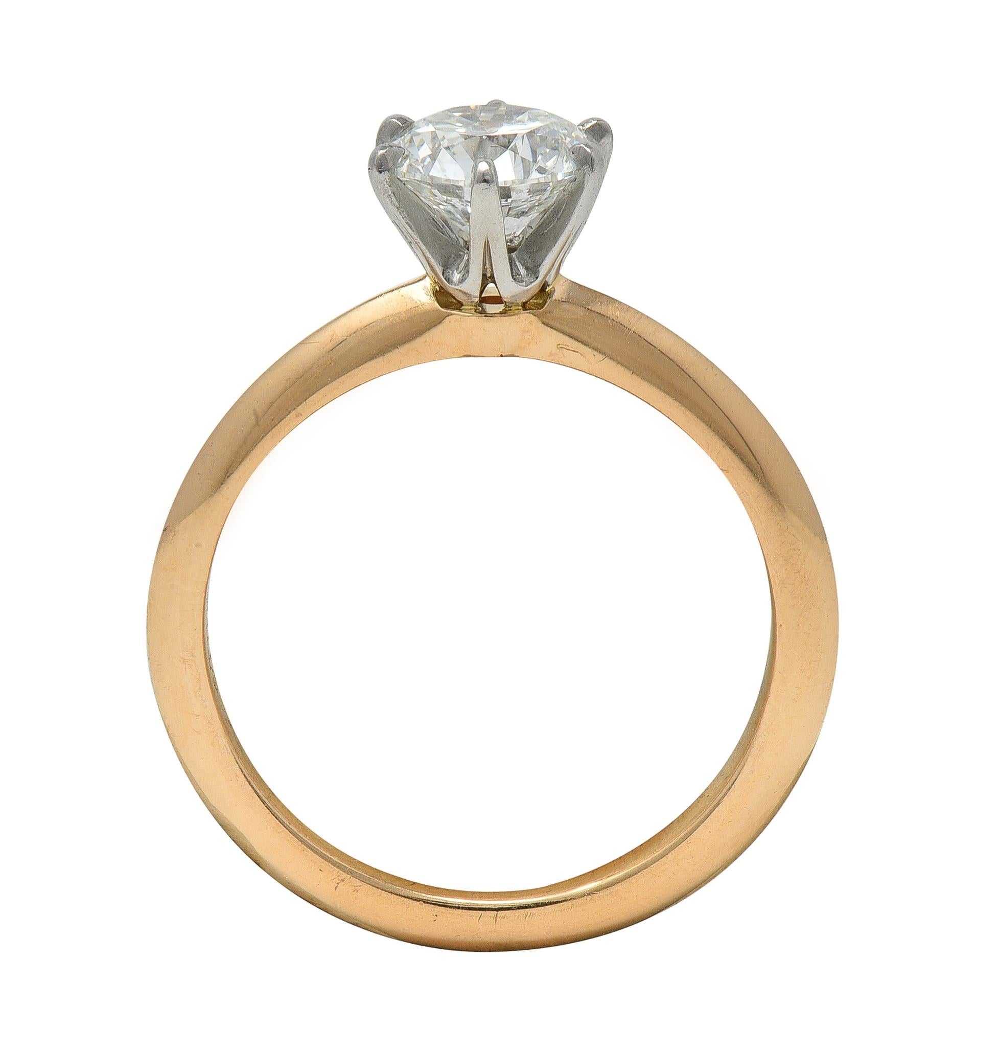 Tiffany & Co. 1.01 CT Diamond Platinum 18K Gold Solitaire Engagement Ring GIA