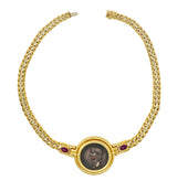 Bulgari Ruby Ancient Coin 18 Karat Gold Monete Roman Caligula Collar Necklace