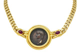 Bulgari Ruby Ancient Coin 18 Karat Gold Monete Roman Caligula Collar Necklace