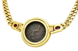 Bulgari Ruby Ancient Coin 18 Karat Gold Monete Roman Caligula Collar Necklace